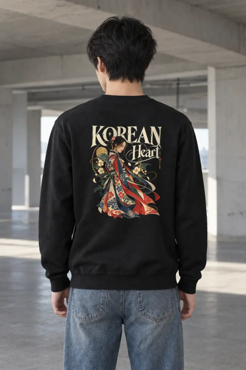 "Korean Heart" Heavy Blend Unisex Crewneck Sweatshirt