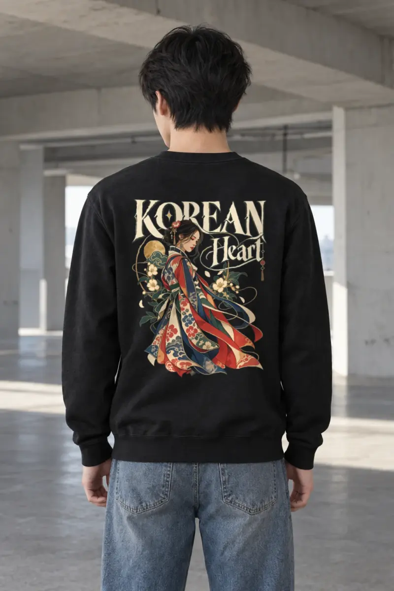 "Korean Heart" Heavy Blend Unisex Crewneck Sweatshirt