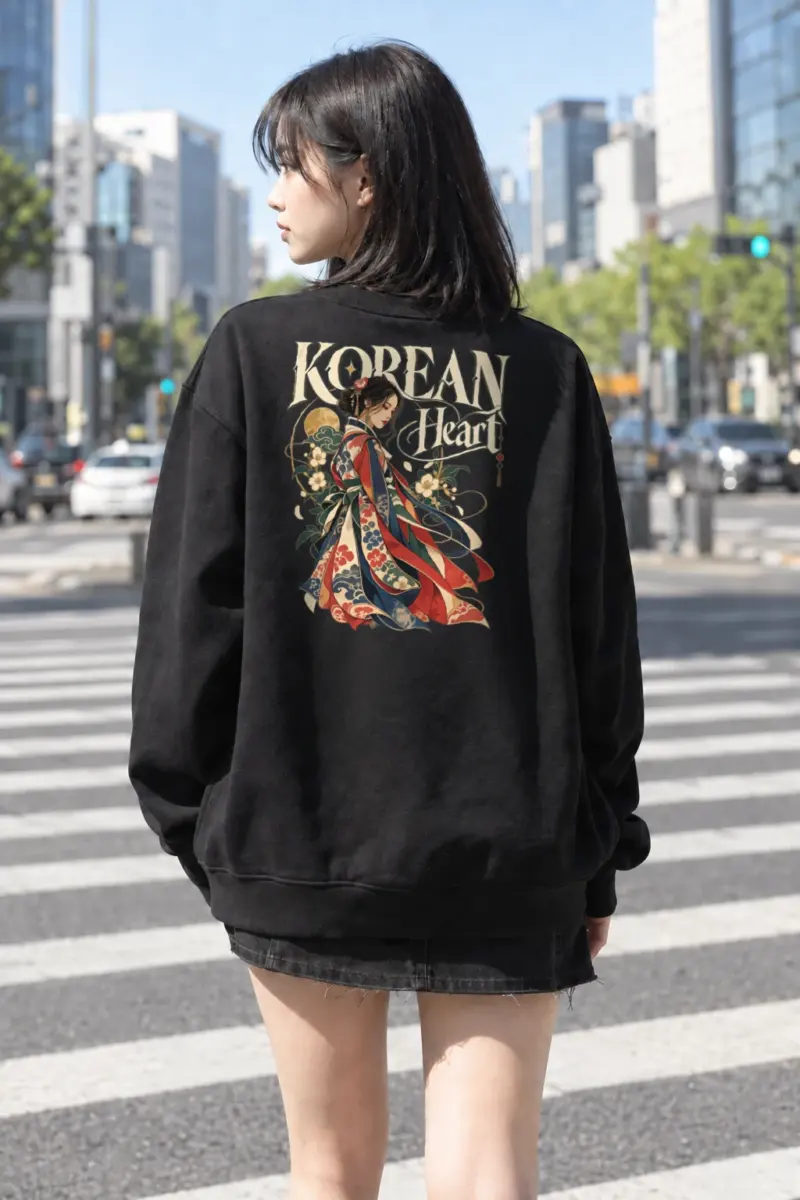 "Korean Heart" Heavy Blend Unisex Crewneck Sweatshirt | Gildan 18000