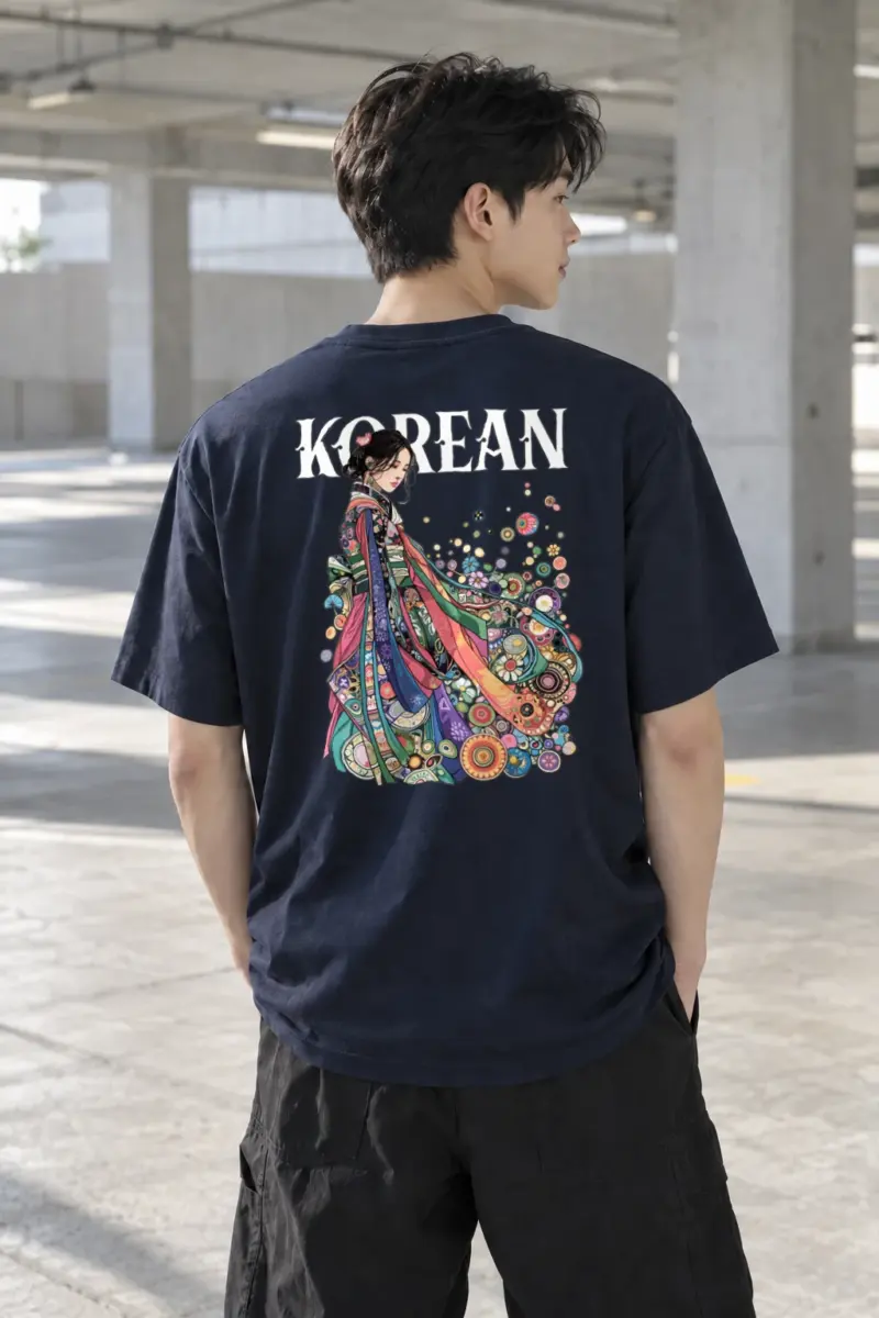 "Korean Heart" Heavyweight Unisex Crewneck T-shirt | Gildan 5000