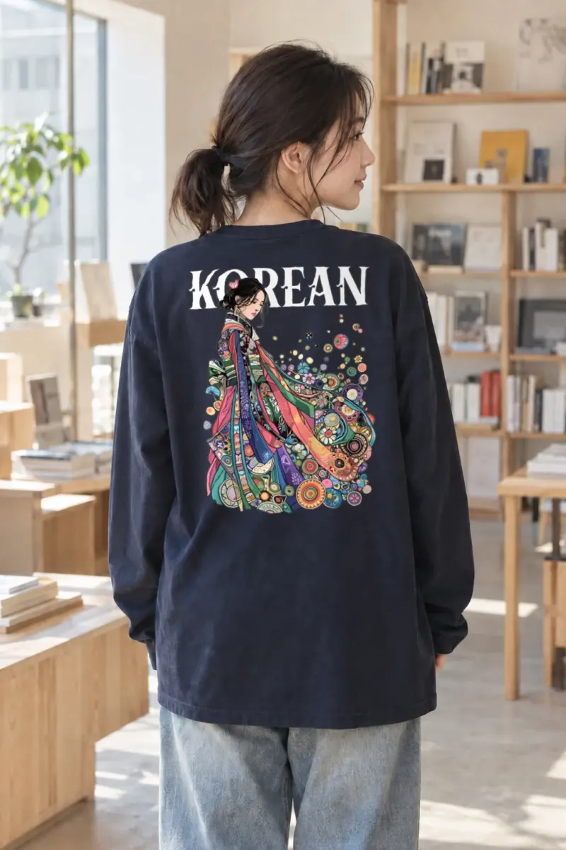 "Korean Heart Kimono" Unisex Longsleeve T-shirt | Gildan 2400