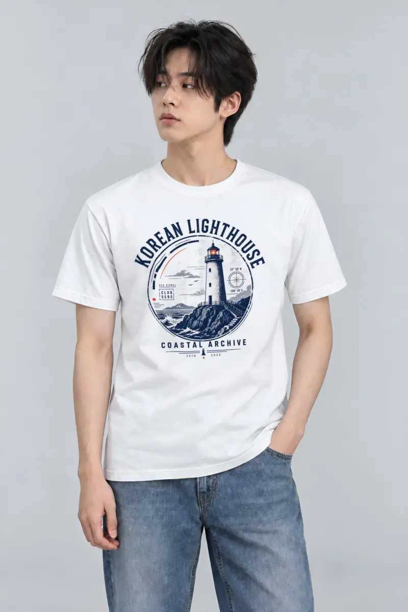 "Korean Lighthouse Club" Heavyweight Unisex Crewneck T-shirt