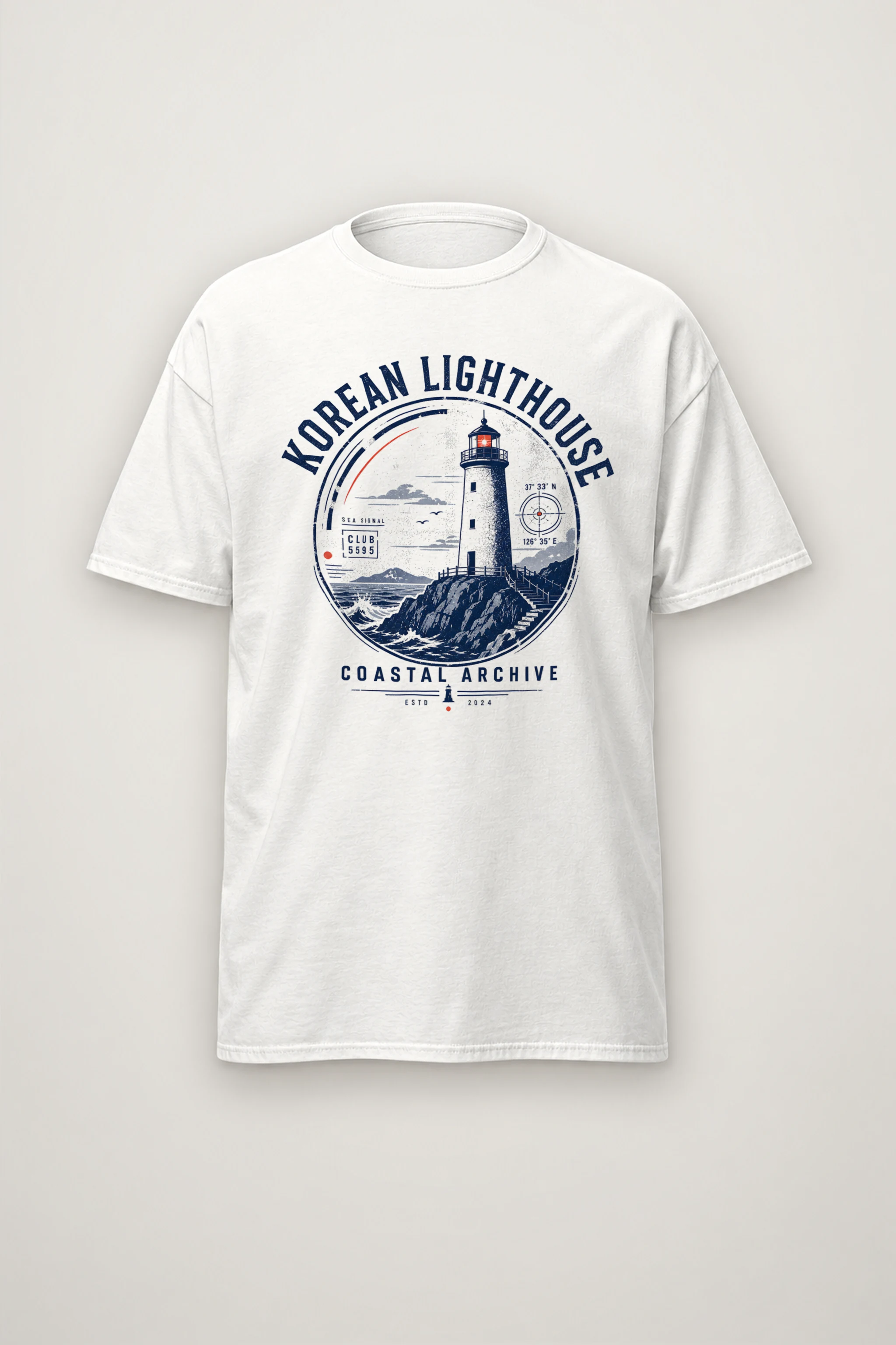 "Korean Lighthouse Club" Heavyweight Unisex Crewneck T-shirt
