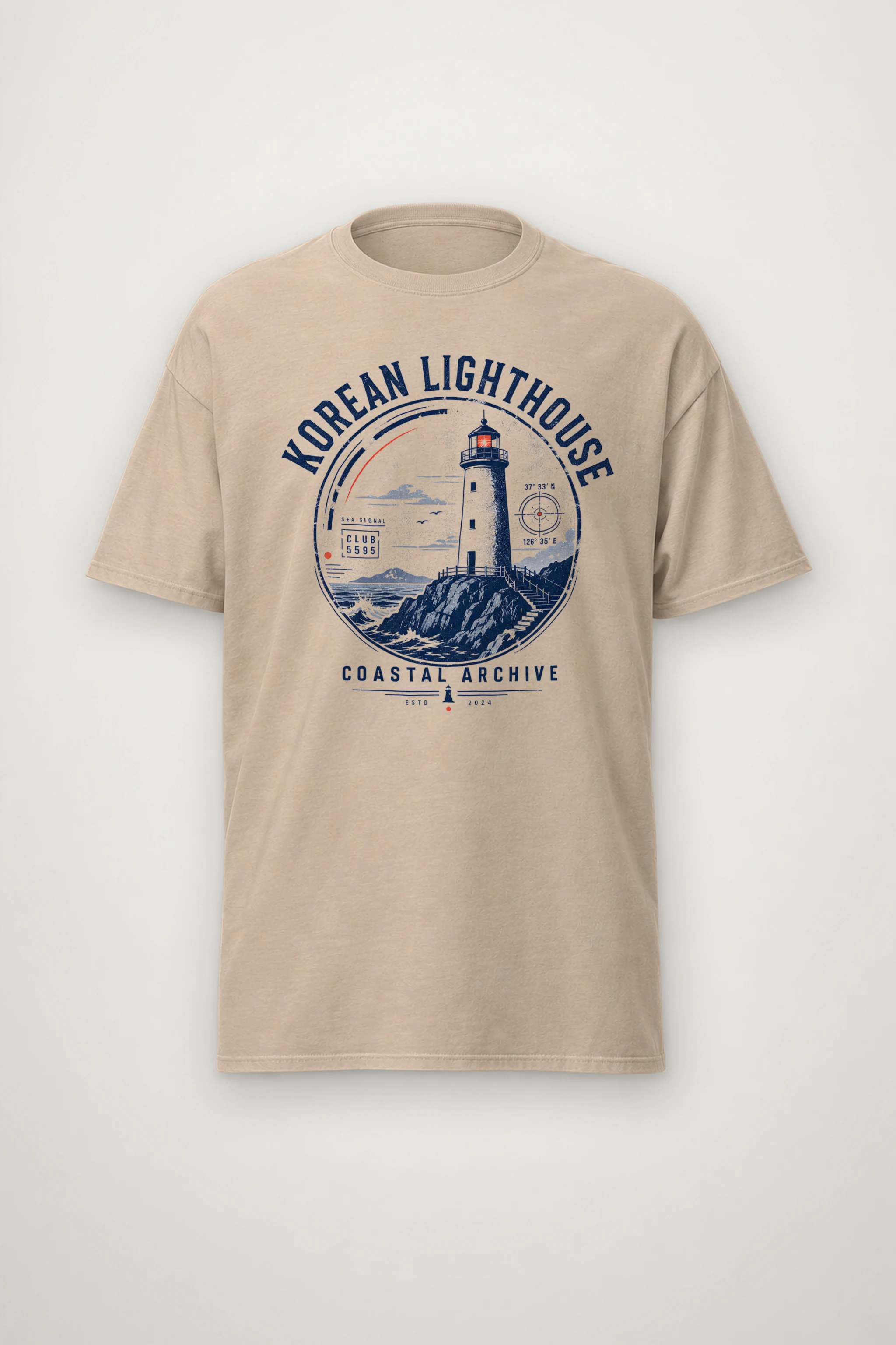 "Korean Lighthouse Club" Heavyweight Unisex Crewneck T-shirt