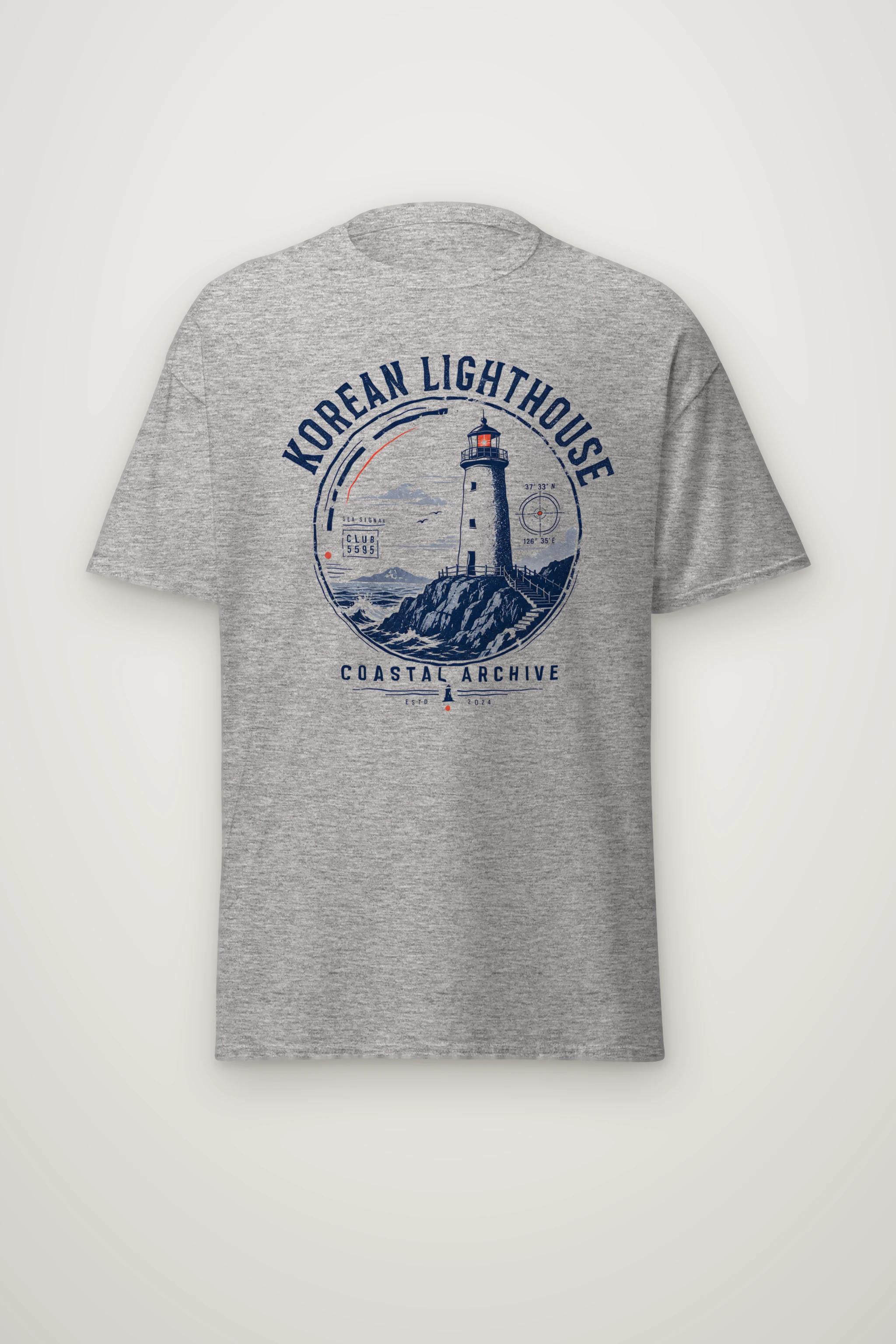 "Korean Lighthouse Club" Heavyweight Unisex Crewneck T-shirt
