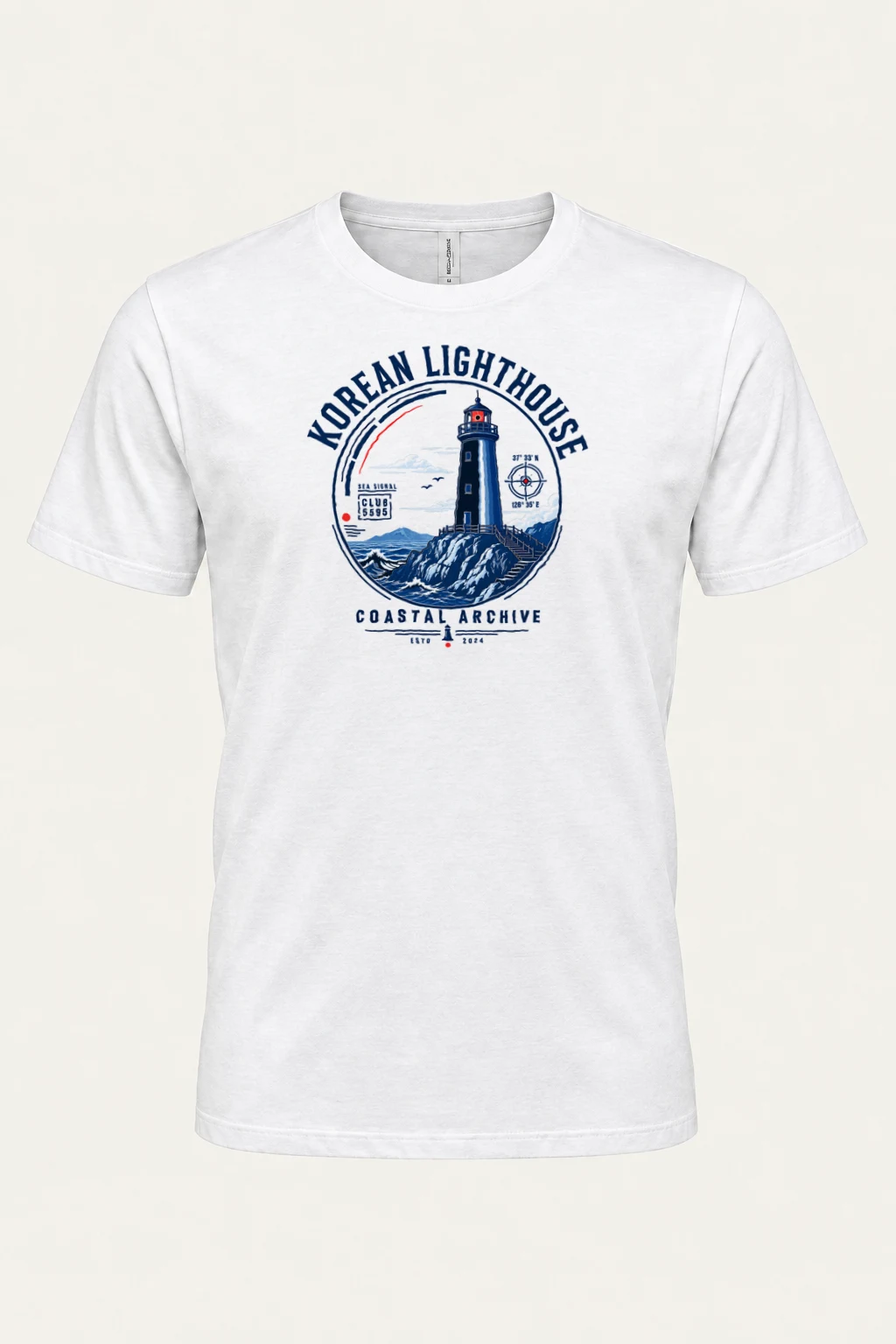 "Korean Lighthouse Club" Heavyweight Unisex Crewneck T-shirt | Gildan 5000