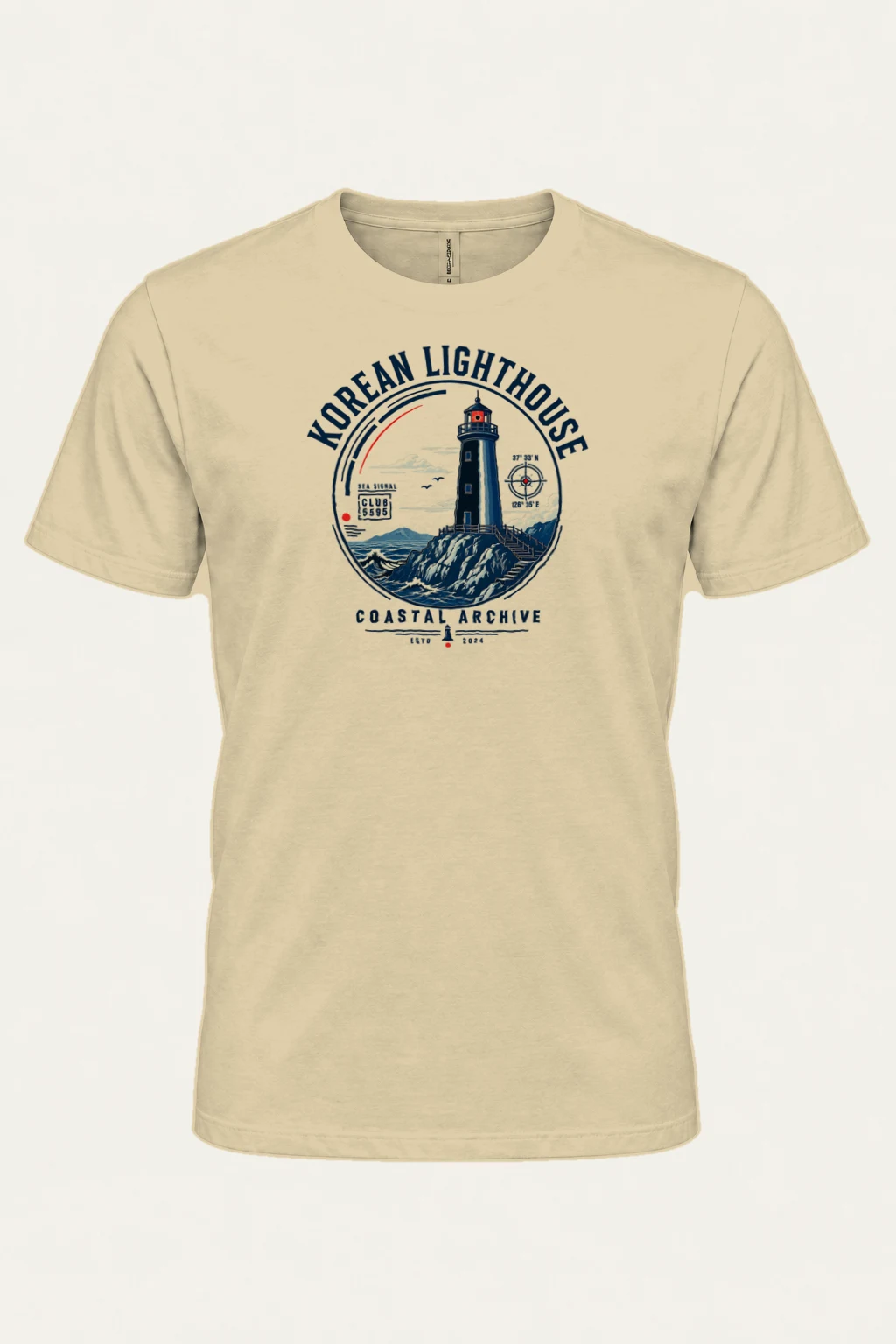 "Korean Lighthouse Club" Heavyweight Unisex Crewneck T-shirt | Gildan 5000