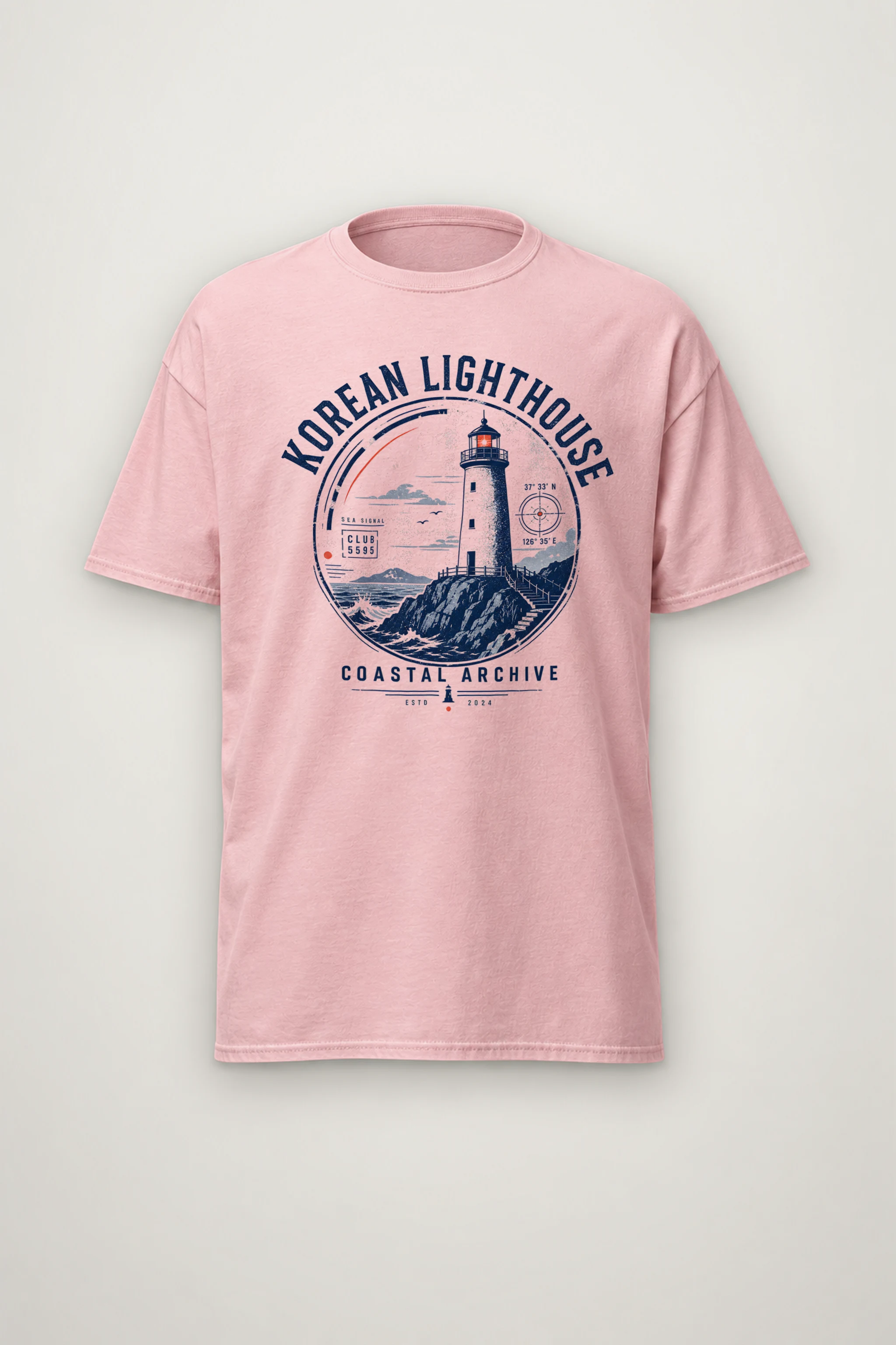 "Korean Lighthouse Club" Heavyweight Unisex Crewneck T-shirt