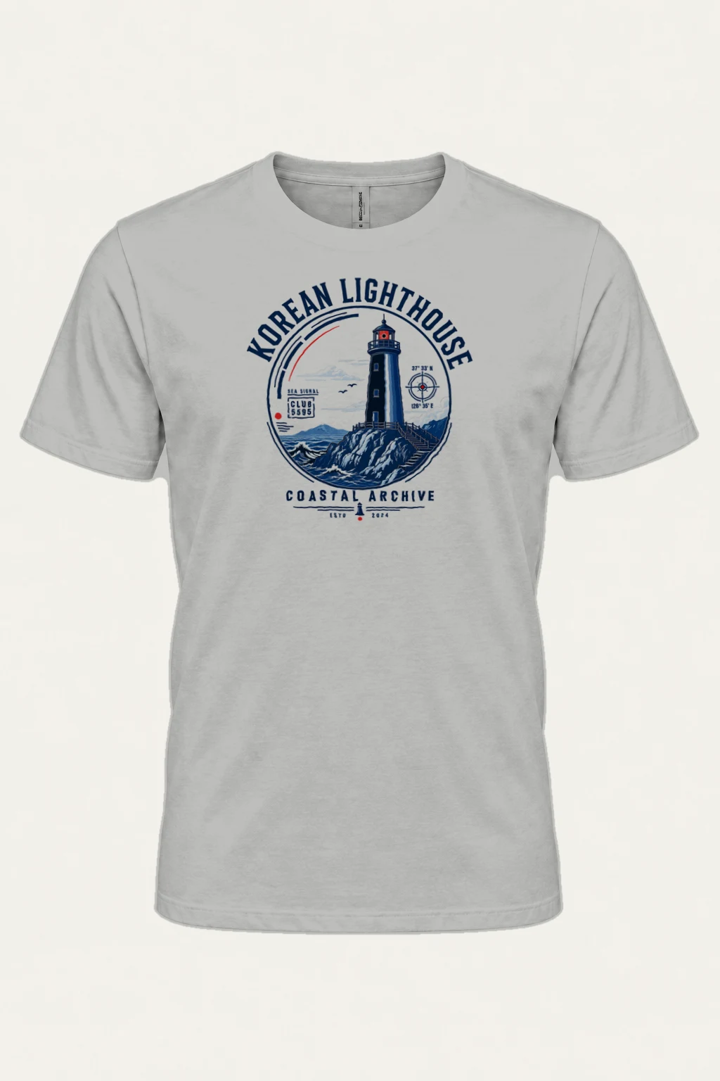 "Korean Lighthouse Club" Heavyweight Unisex Crewneck T-shirt | Gildan 5000