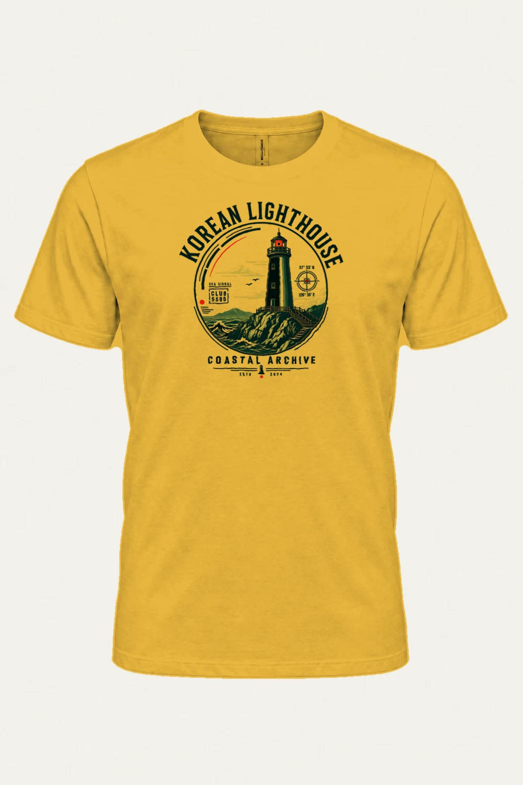 "Korean Lighthouse Club" Heavyweight Unisex Crewneck T-shirt | Gildan 5000