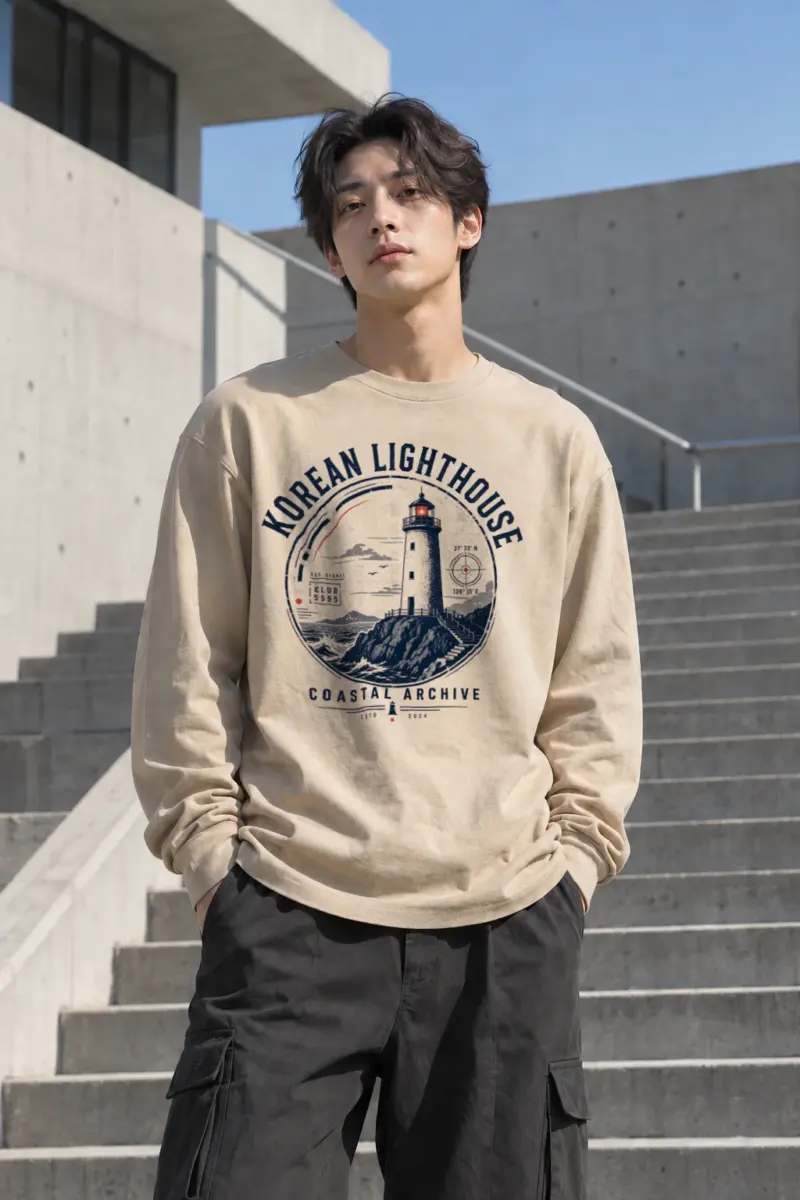 “Korean Lighthouse Club” Unisex Longsleeve T-shirt | Gildan 2400