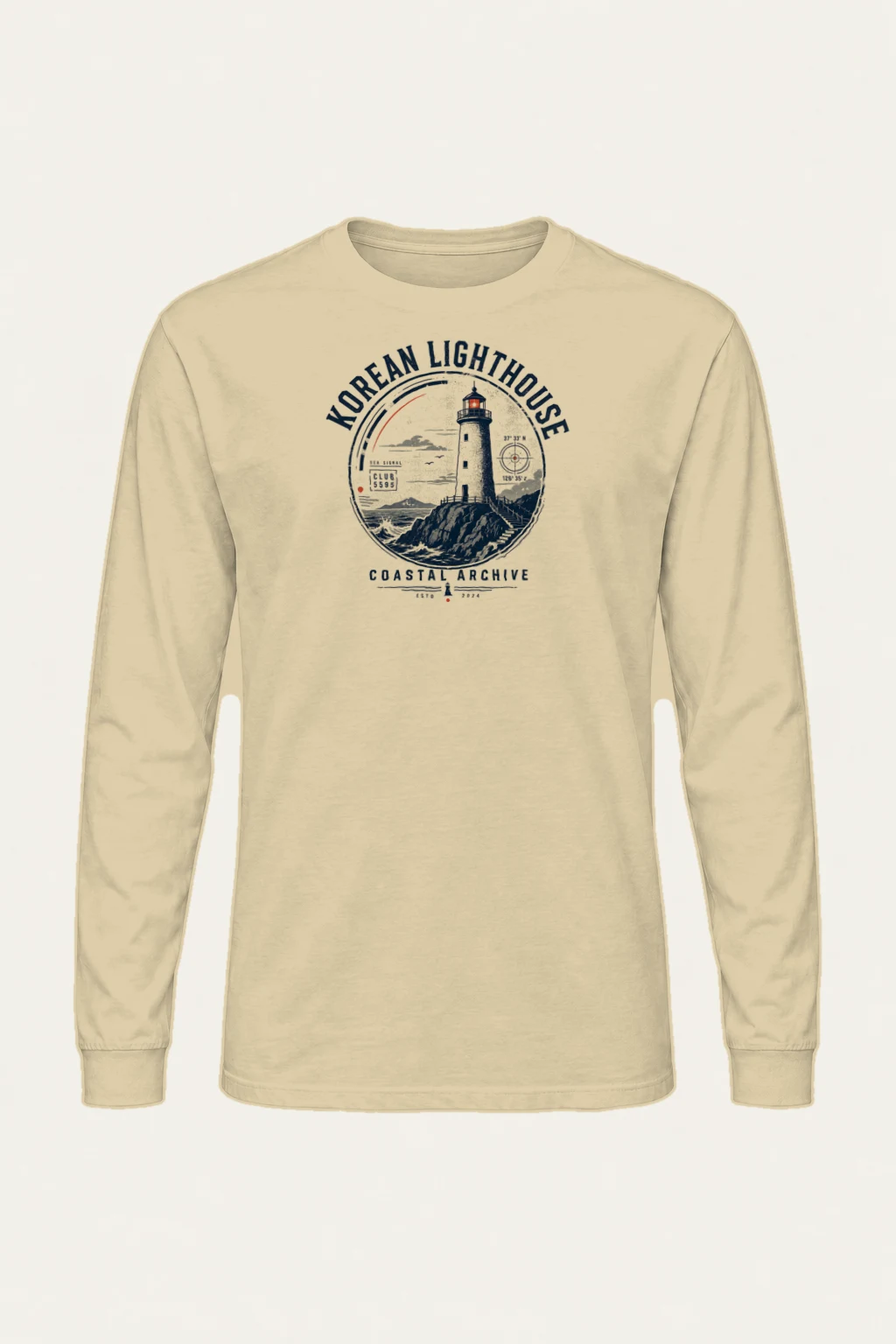 "Korean Lighthouse Club" Unisex Longsleeve T-shirt | Gildan 2400