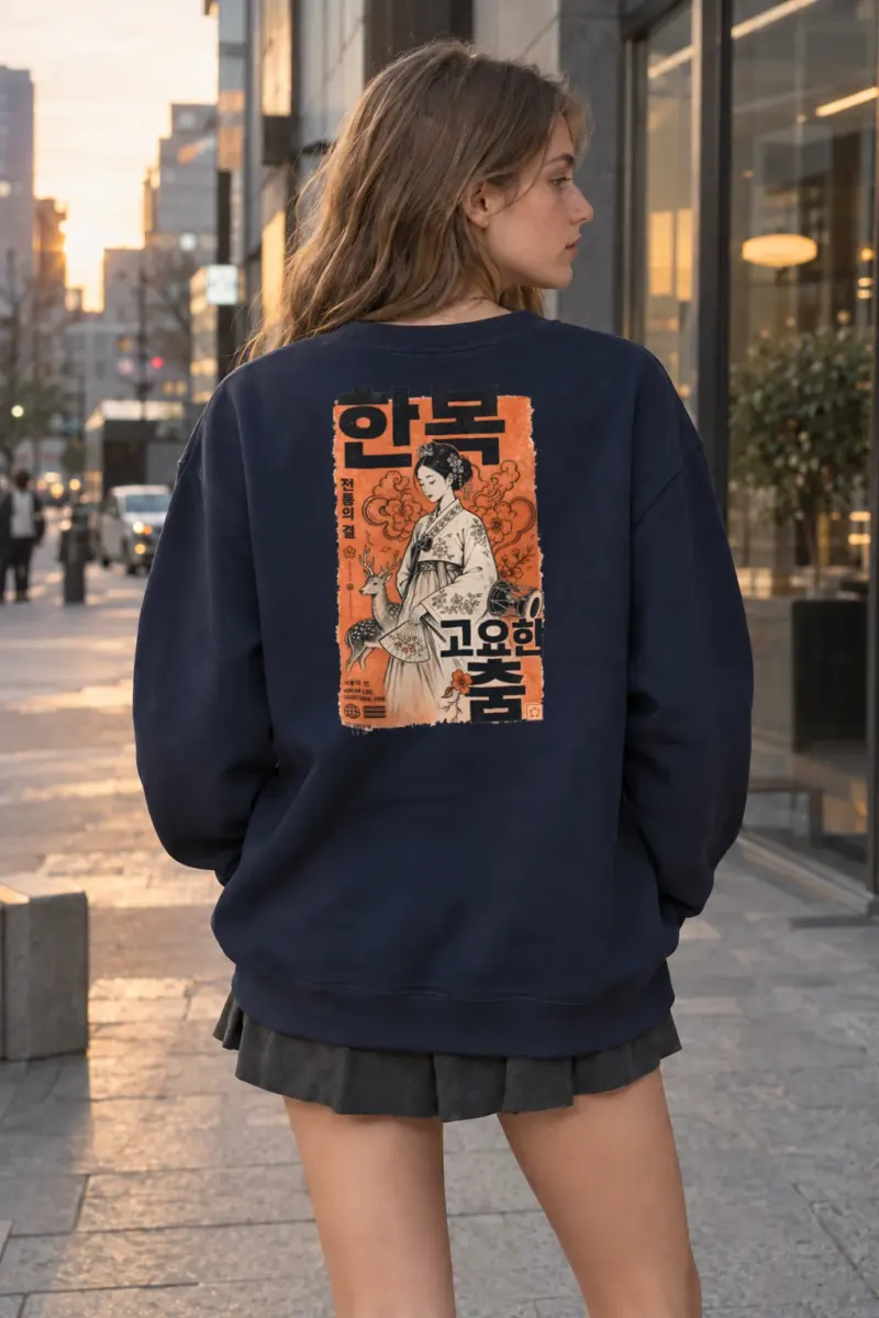 "Korean Line" Heavy Blend Unisex Crewneck Sweatshirt | Gildan 18000