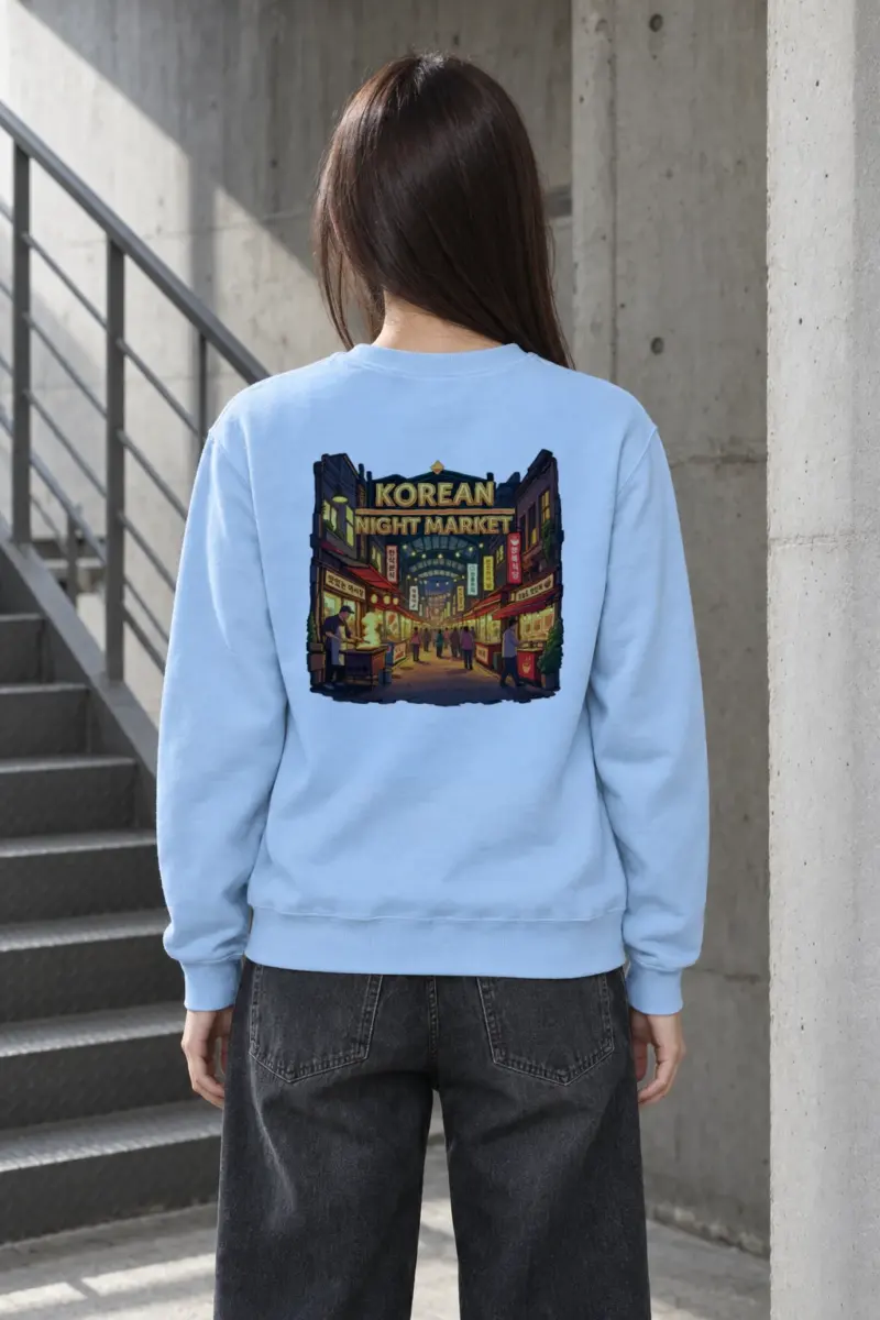 "Korean Night Market" Heavy Blend Unisex Crewneck Sweatshirt