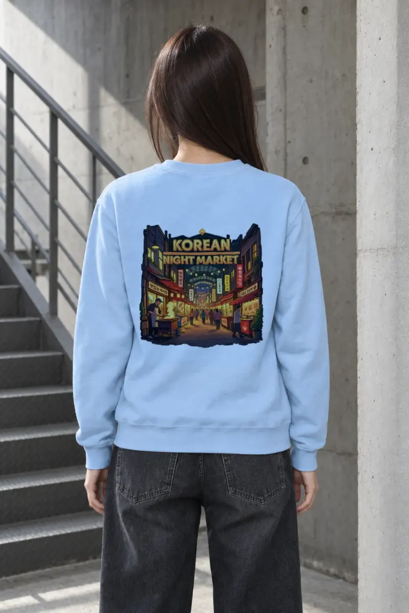 "Korean Night Market" Heavy Blend Unisex Crewneck Sweatshirt