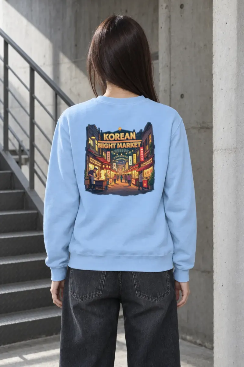"Korean Night Market" Heavy Blend Unisex Crewneck Sweatshirt
