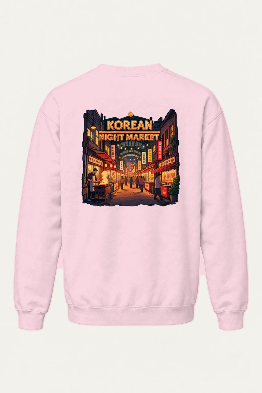 "Korean Night Market" Heavy Blend Unisex Crewneck Sweatshirt | Gildan 18000