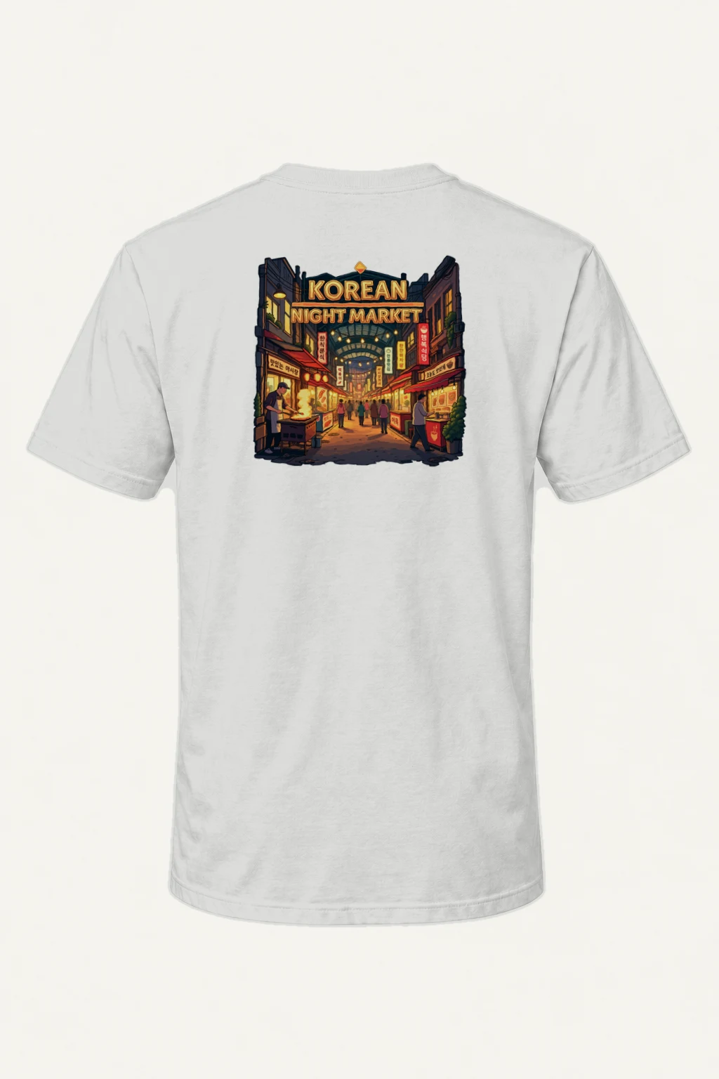 "Korean Night Market" Heavyweight Unisex Crewneck T-shirt | Gildan 5000