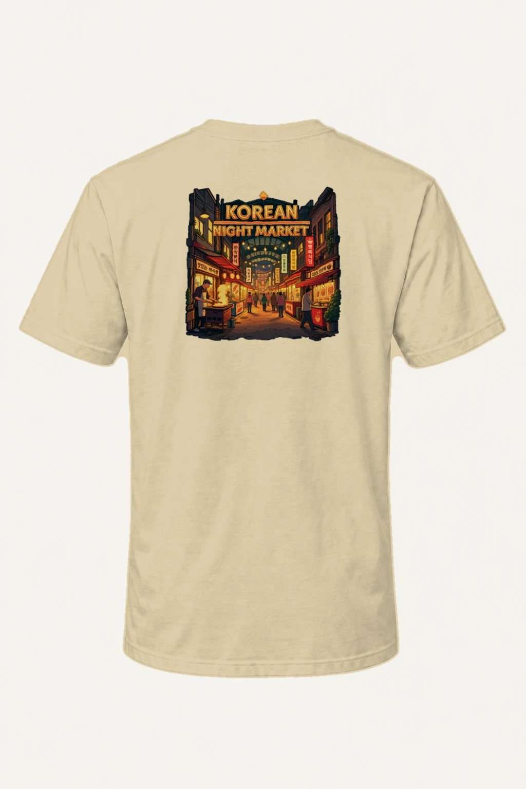 "Korean Night Market" Heavyweight Unisex Crewneck T-shirt | Gildan 5000
