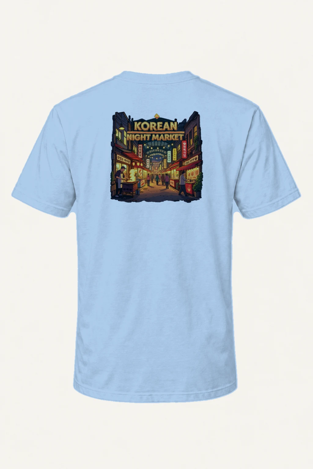"Korean Night Market" Heavyweight Unisex Crewneck T-shirt | Gildan 5000