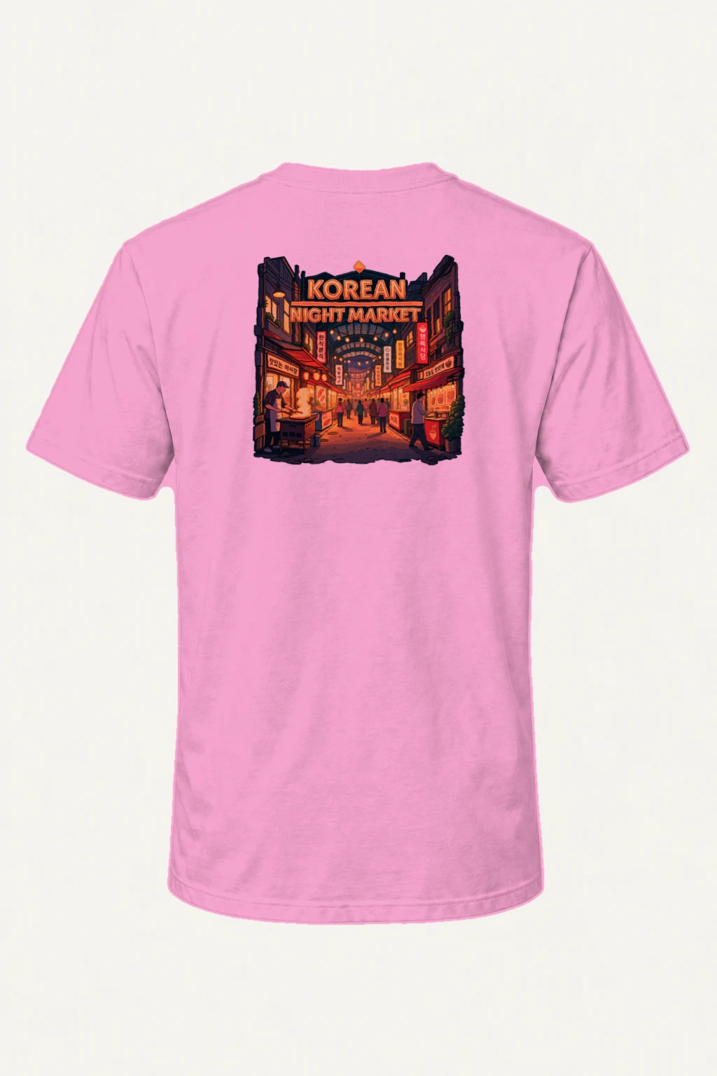 "Korean Night Market" Heavyweight Unisex Crewneck T-shirt | Gildan 5000