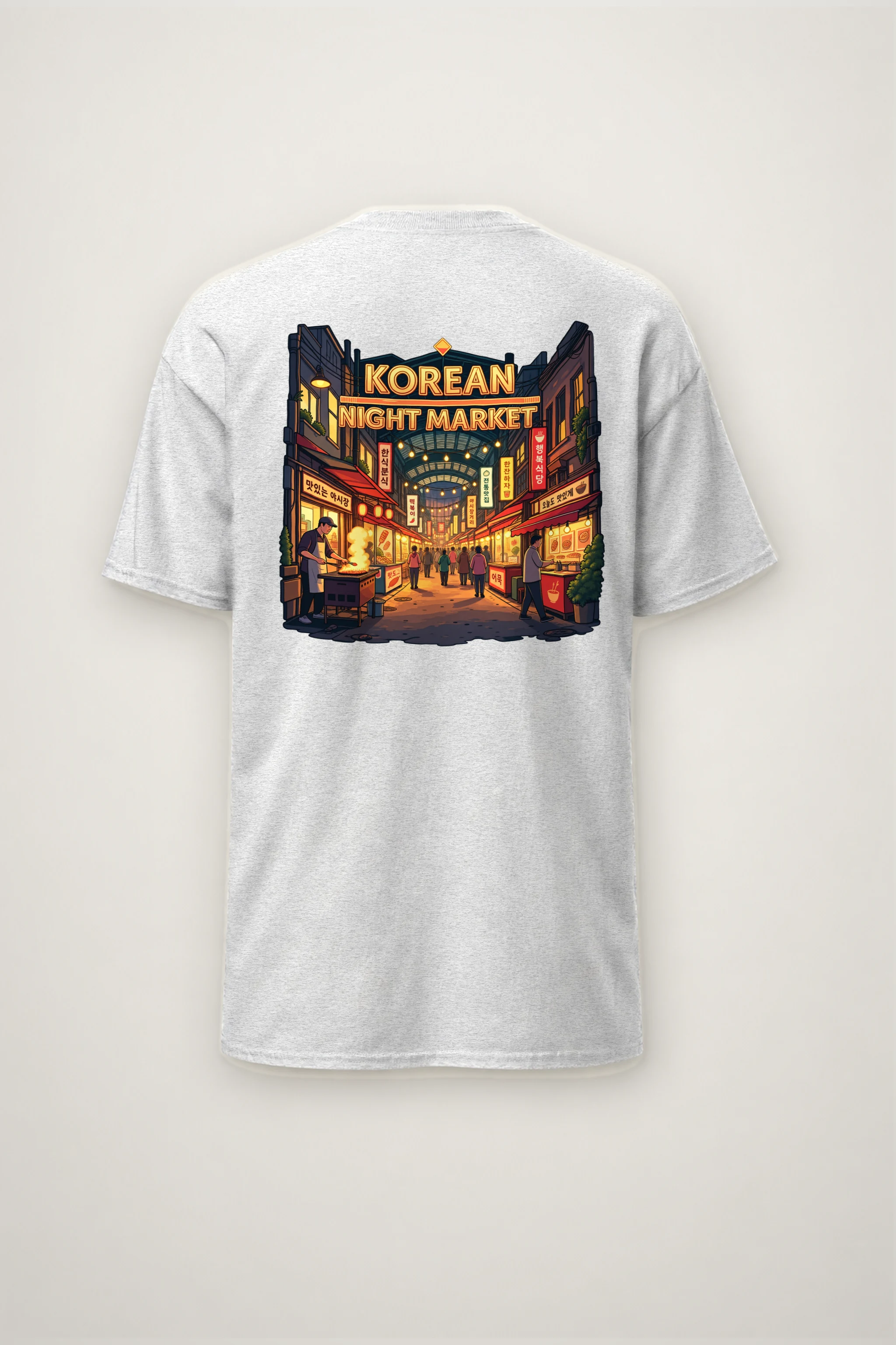 "Korean Night Market" Heavyweight Unisex Crewneck T-shirt