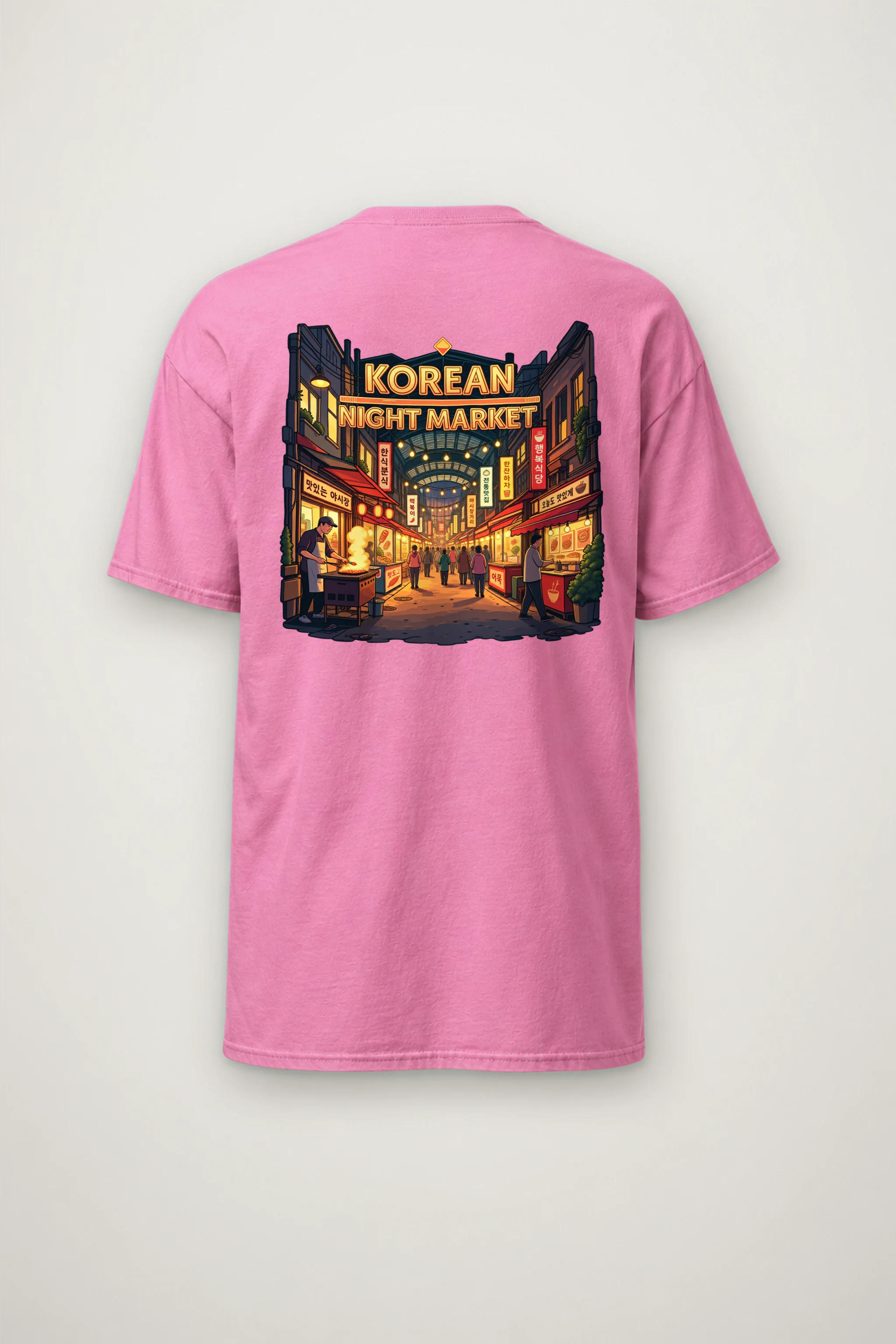 "Korean Night Market" Heavyweight Unisex Crewneck T-shirt