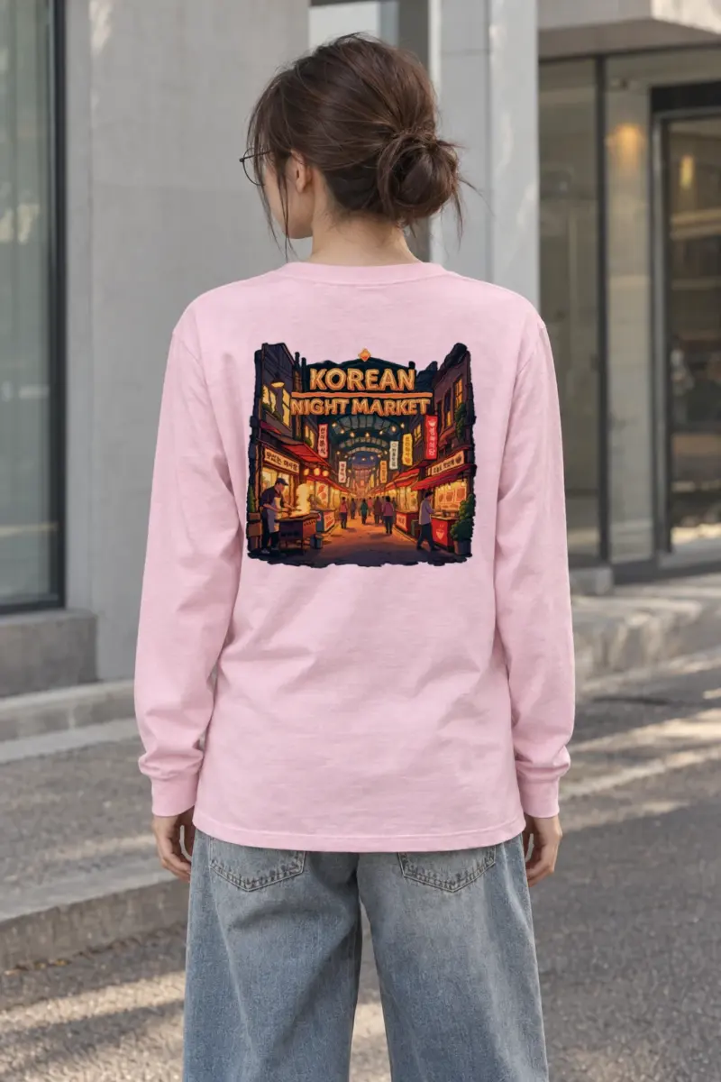 "Korean Night Market" Unisex Longsleeve T-shirt | Gildan 2400
