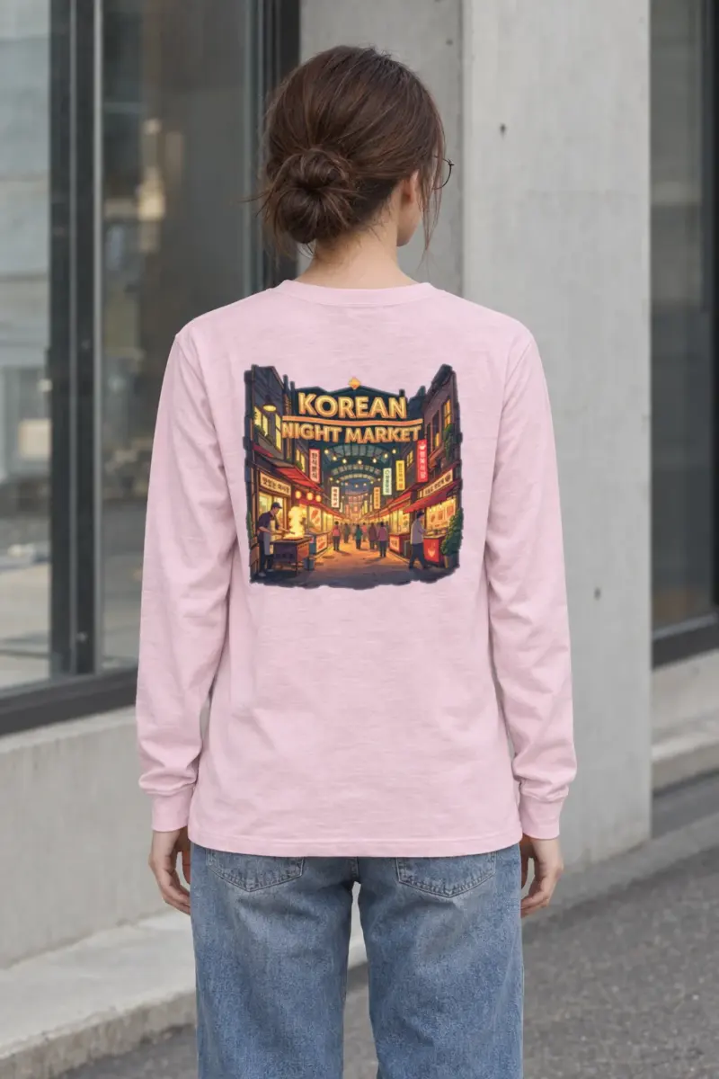 "Korean Night Market" Unisex Longsleeve T-shirt