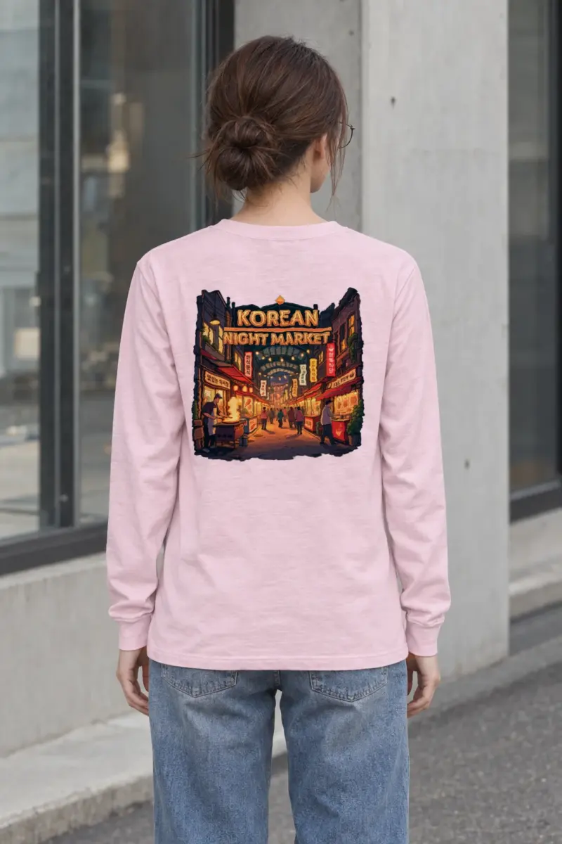 "Korean Night Market" Unisex Longsleeve T-shirt