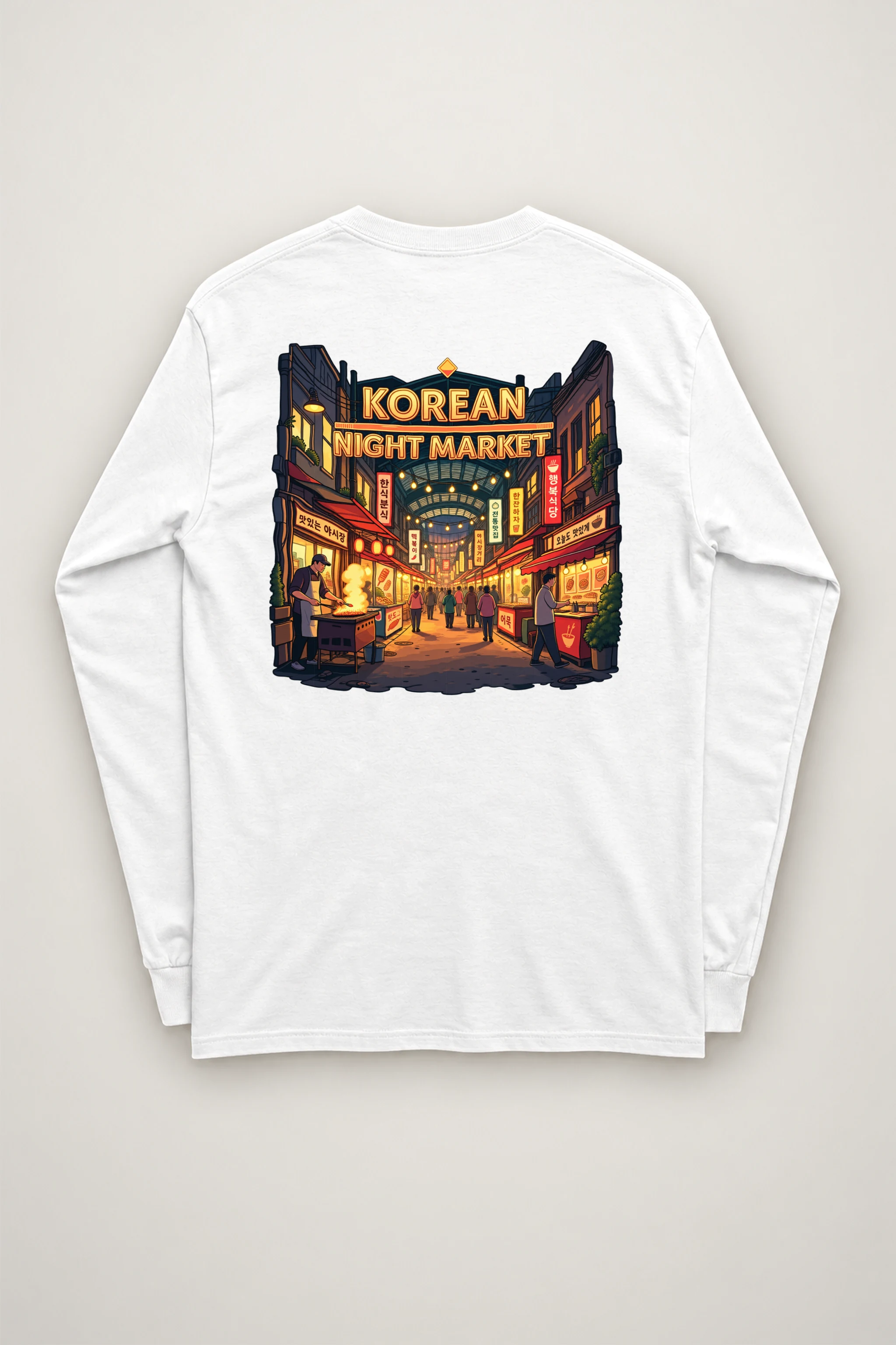 "Korean Night Market" Unisex Longsleeve T-shirt