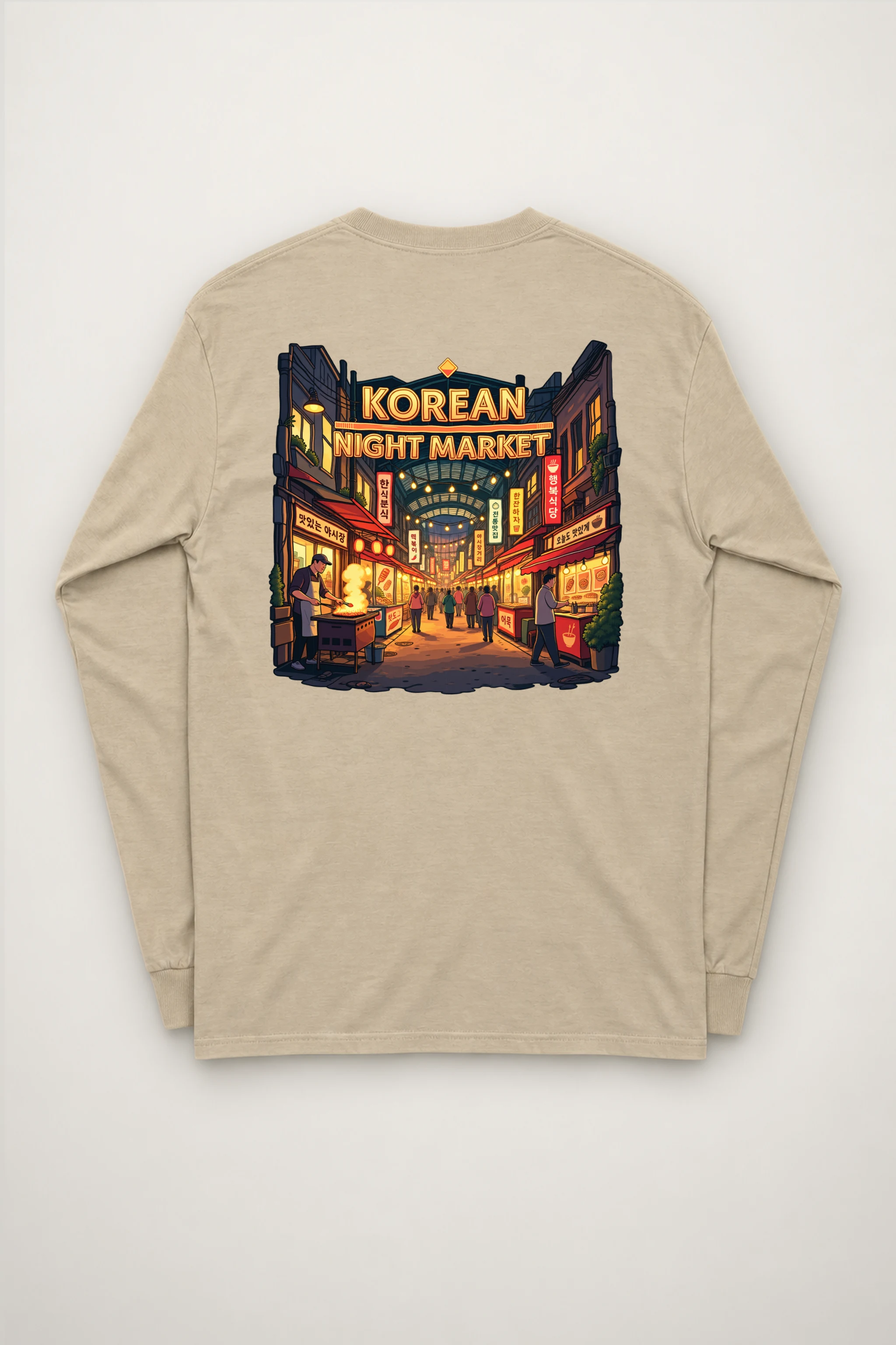 "Korean Night Market" Unisex Longsleeve T-shirt
