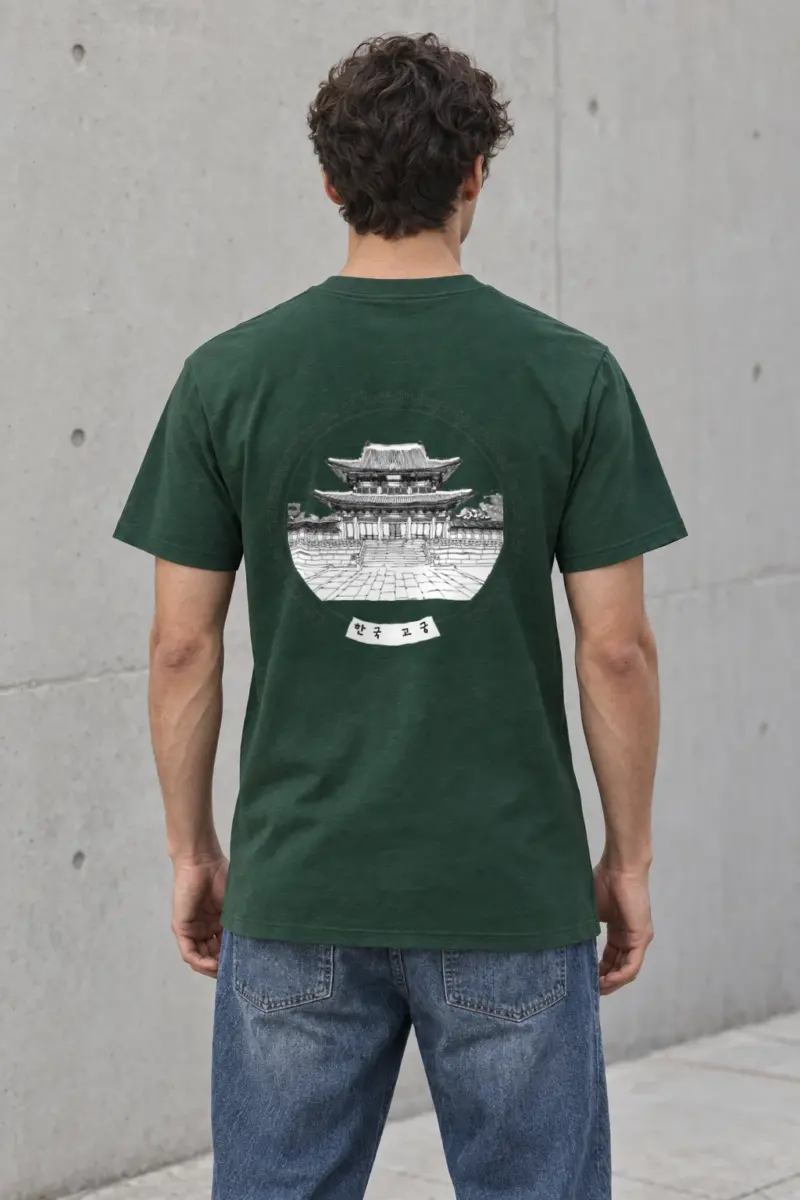 "Korean Royal Palaces" Heavyweight Unisex Crewneck T-shirt | Gildan 5000