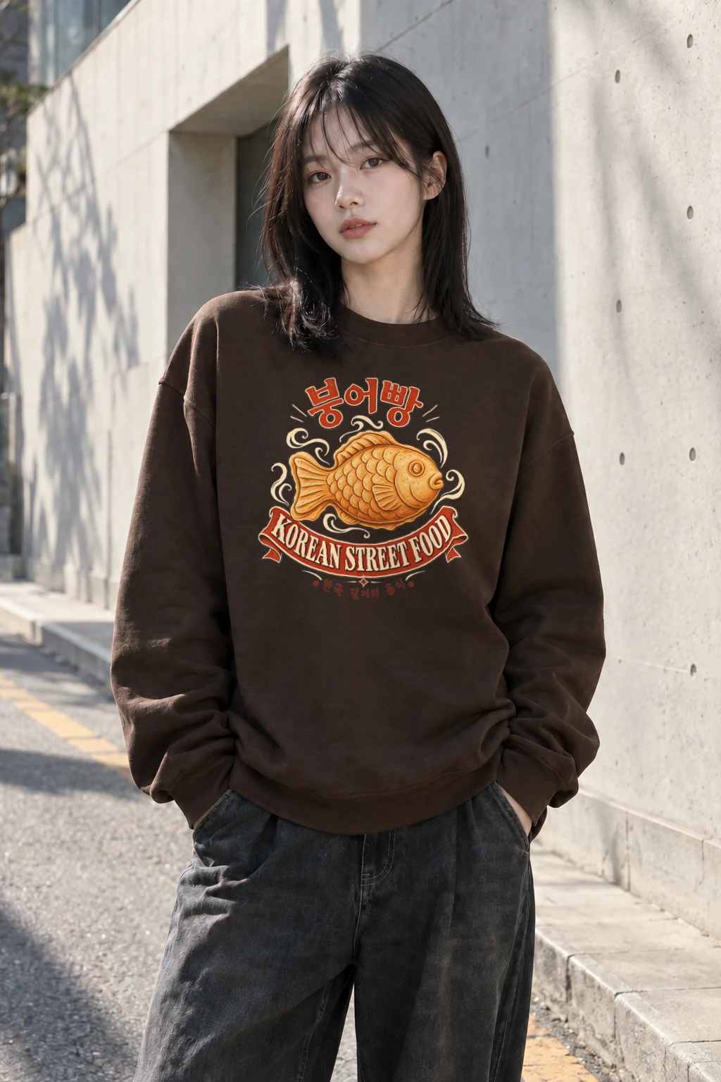 "Korean Street Food" Heavy Blend Unisex Crewneck Sweatshirt | Gildan 18000