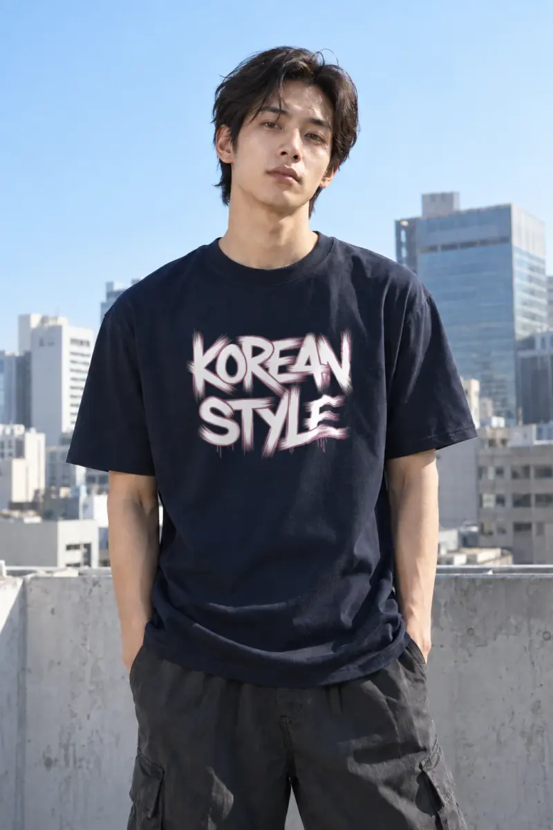 “Korean Style Graffiti” Heavyweight Unisex Crewneck T-shirt | Gildan 5000