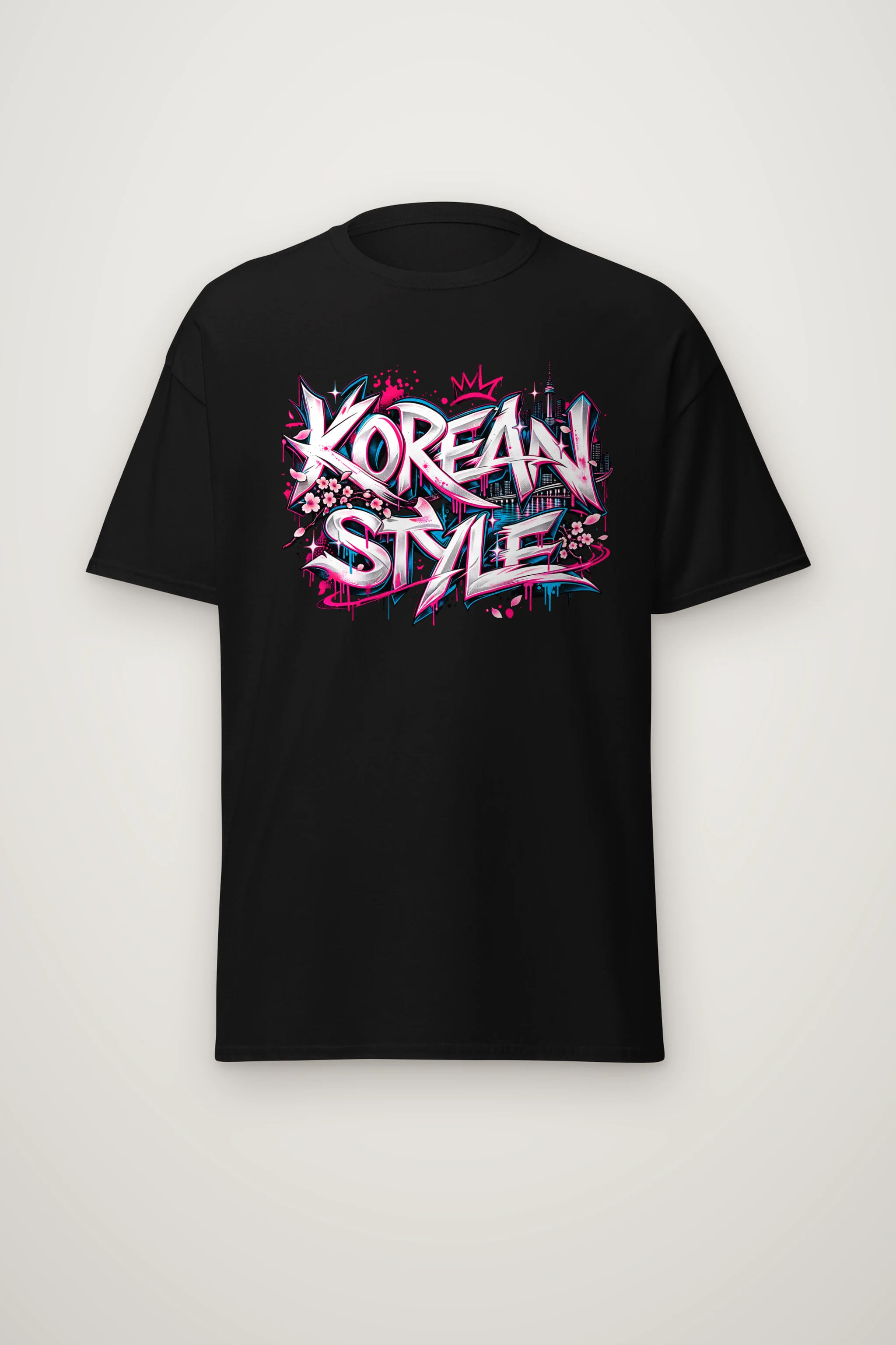 "Graffiti City Blossom" Heavyweight Unisex Crewneck T-shirt
