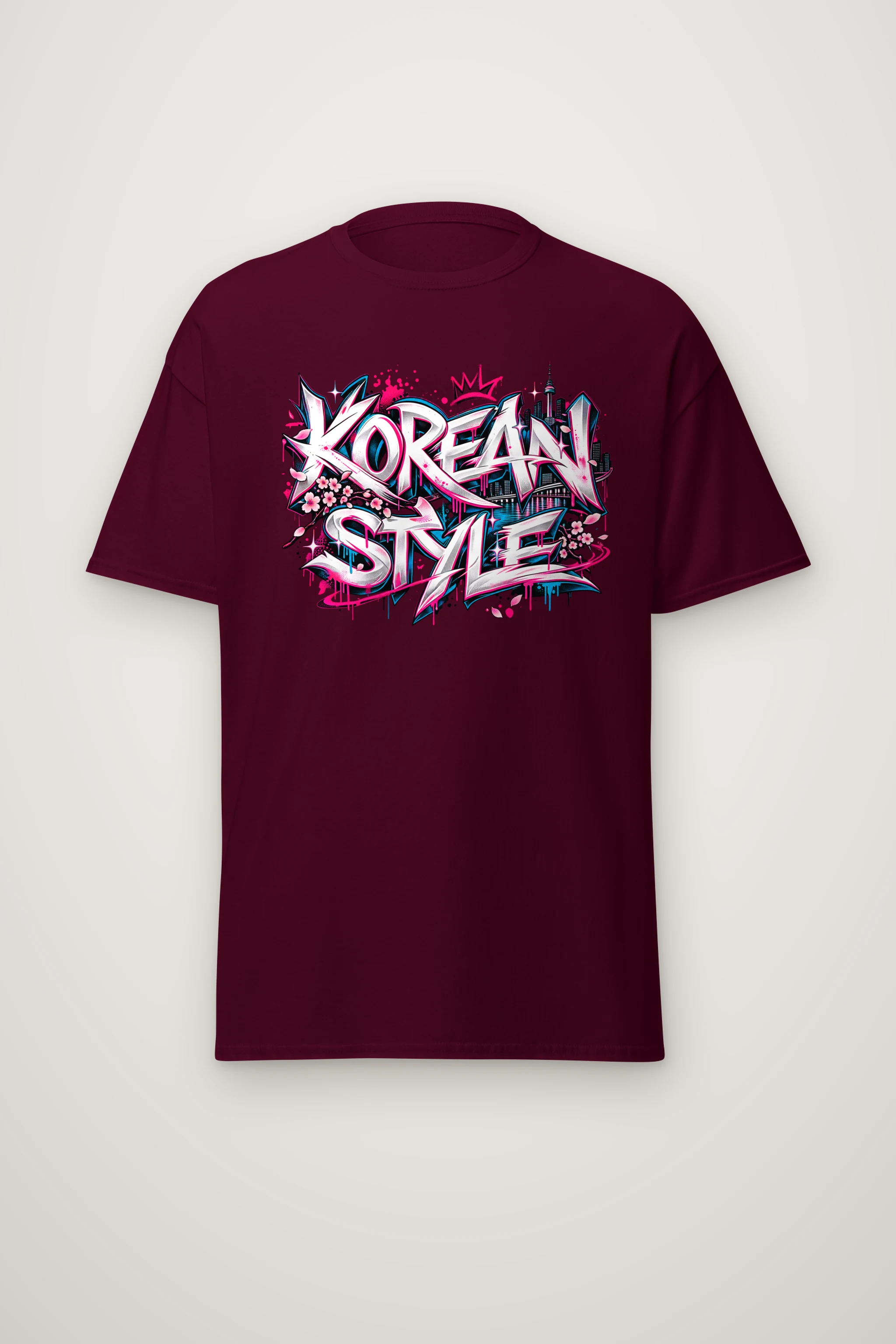 "Graffiti City Blossom" Heavyweight Unisex Crewneck T-shirt