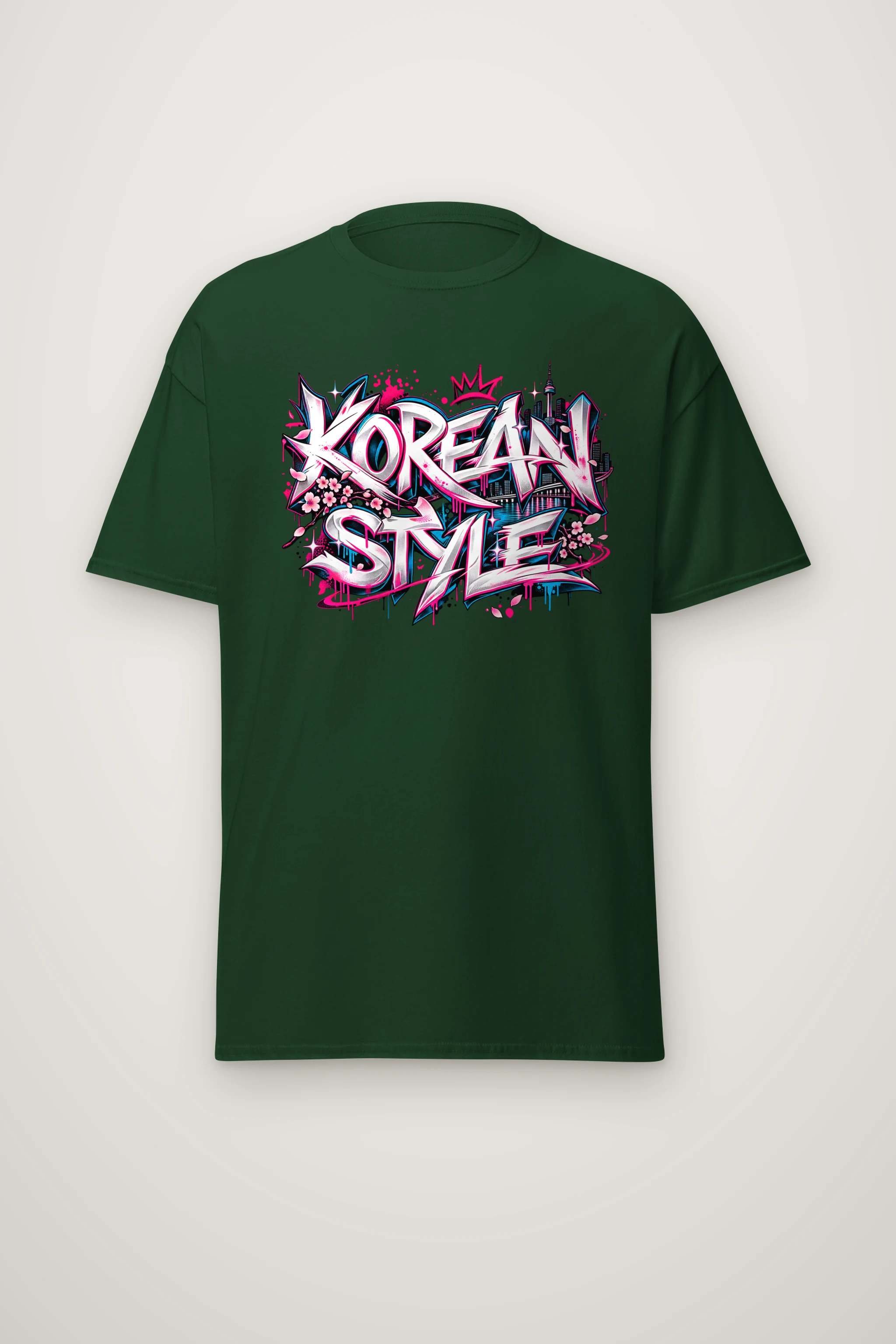"Graffiti City Blossom" Heavyweight Unisex Crewneck T-shirt