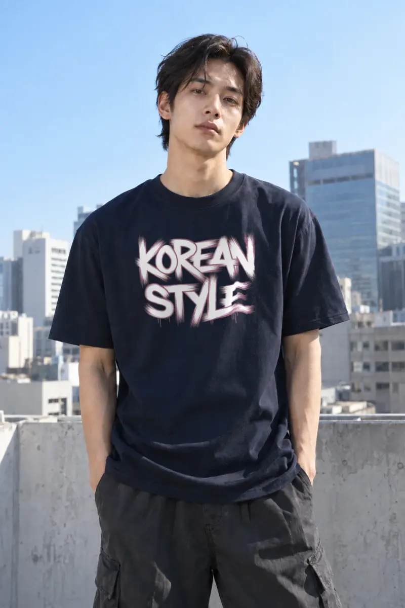 "Korean Style Graffiti" Heavyweight Unisex Crewneck T-shirt | Gildan 5000