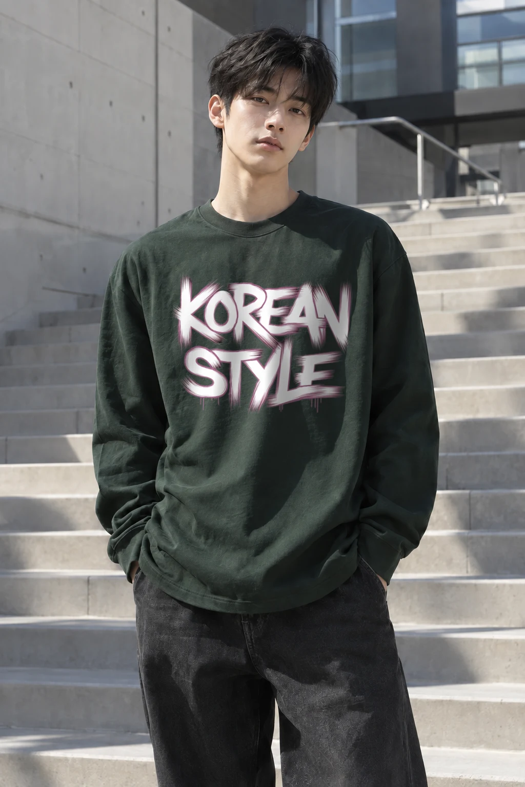"Korean Style Graffiti" Unisex Longsleeve T-shirt | Gildan 2400