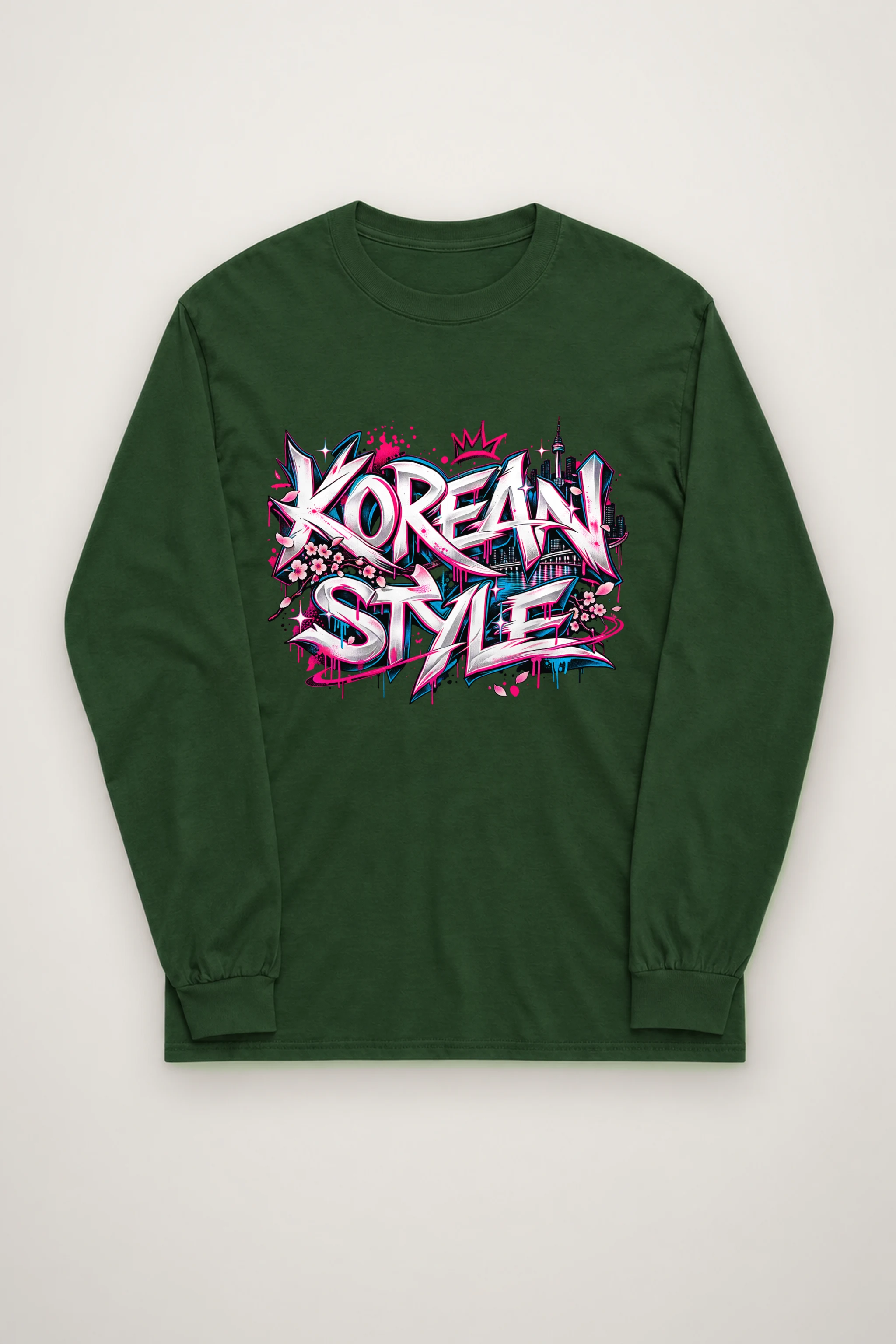 "Beveled Graffiti Korean Style" Unisex Longsleeve T-shirt