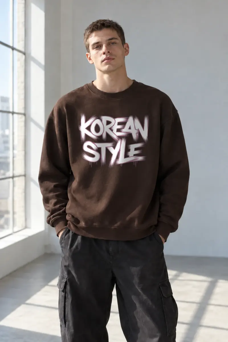 “Korean Style” Heavy Blend Unisex Crewneck Sweatshirt | Gildan 18000