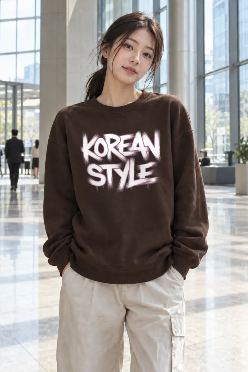 "Korean Style" Heavy Blend Unisex Crewneck Sweatshirt | Gildan 18000