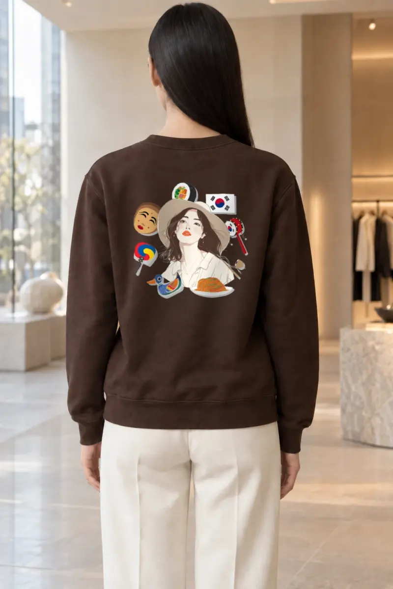 "Korean Travel Muse" Heavy Blend Unisex Crewneck Sweatshirt | Gildan 18000