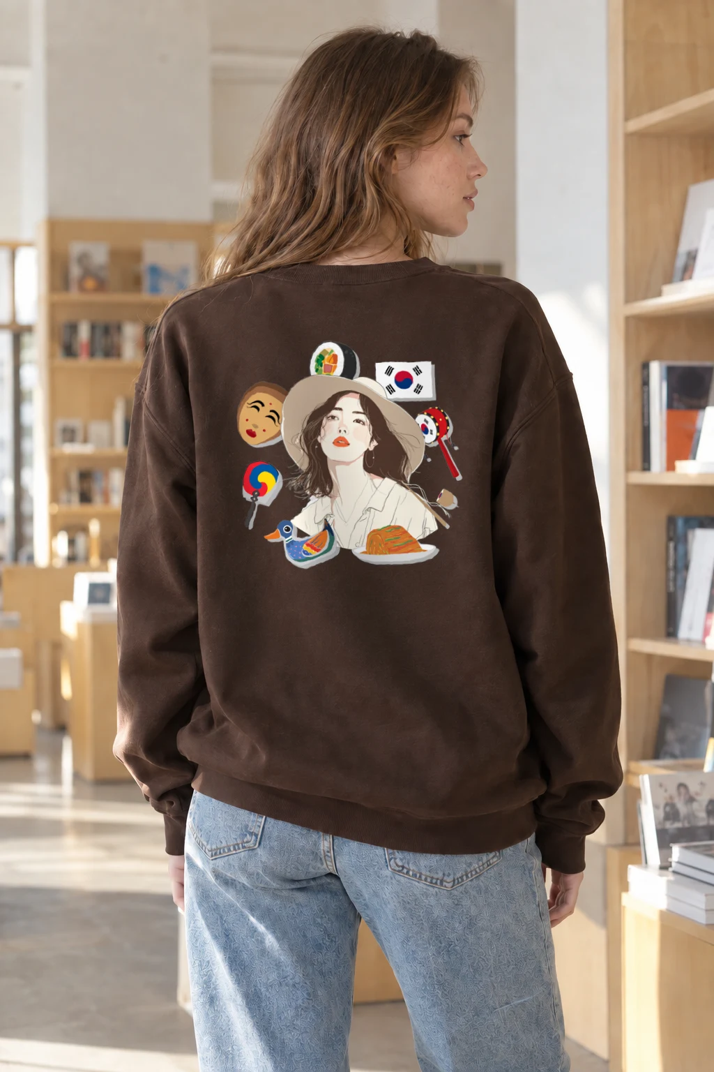 "Korean Travel Muse" Heavy Blend Unisex Crewneck Sweatshirt | Gildan 18000