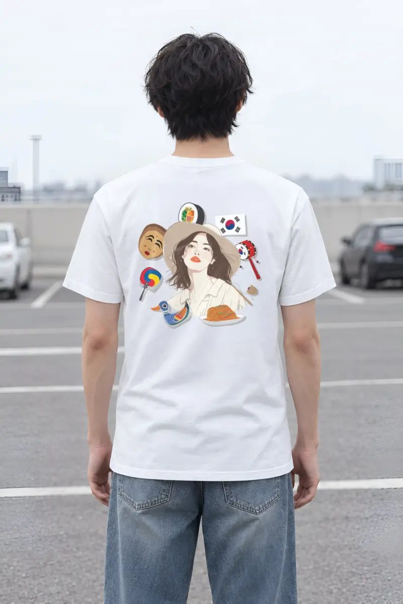 "Korean Travel Muse" Heavyweight Unisex Crewneck T-shirt