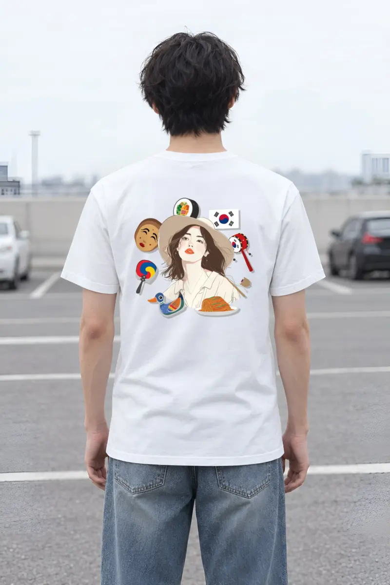 "Korean Travel Muse" Heavyweight Unisex Crewneck T-shirt