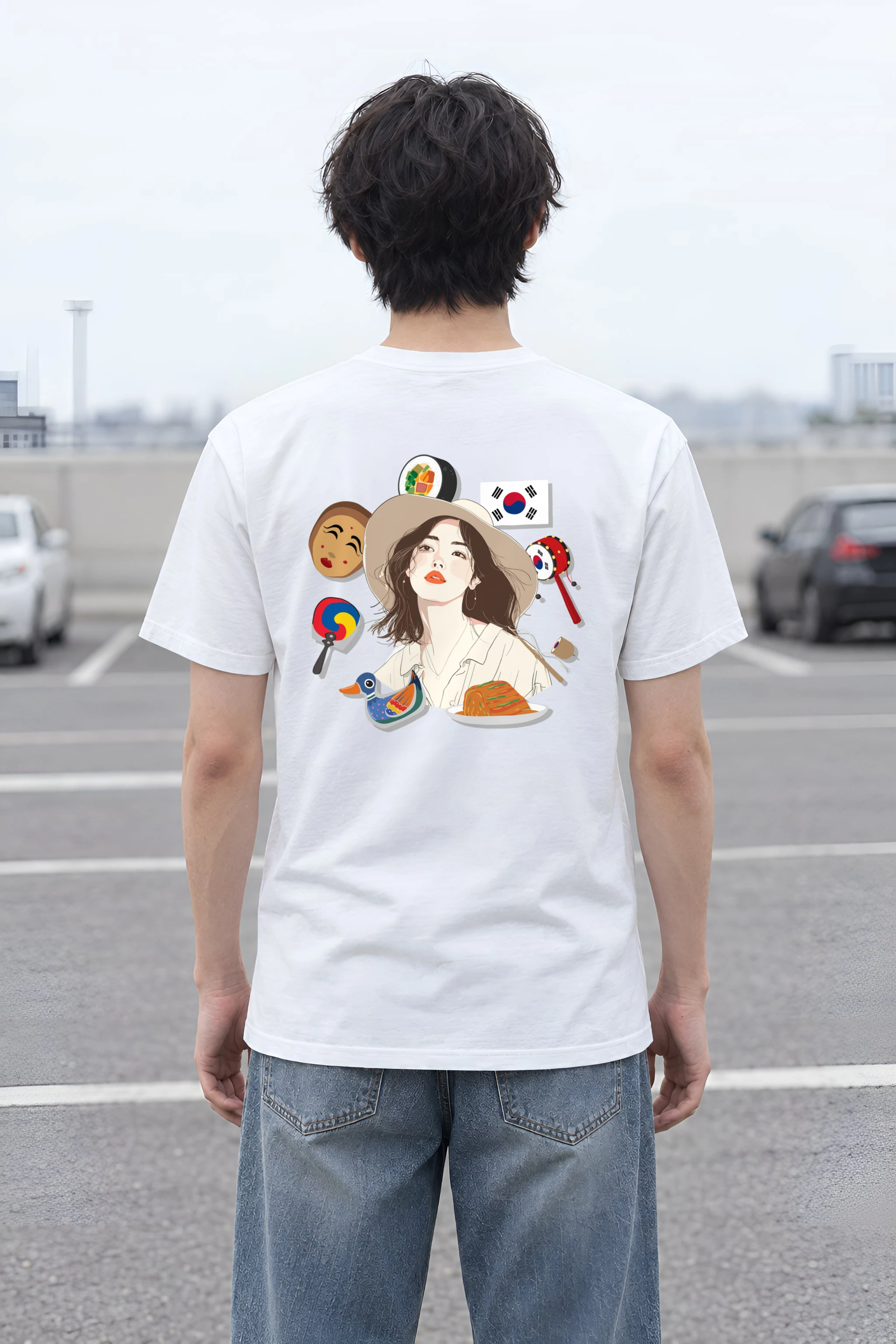 "Korean Travel Muse" Heavyweight Unisex Crewneck T-shirt