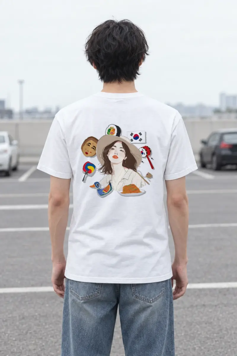"Korean Travel Muse" Heavyweight Unisex Crewneck T-shirt