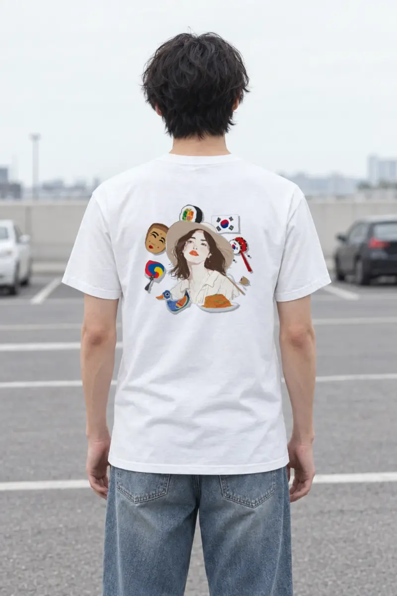 "Korean Travel Muse" Heavyweight Unisex Crewneck T-shirt